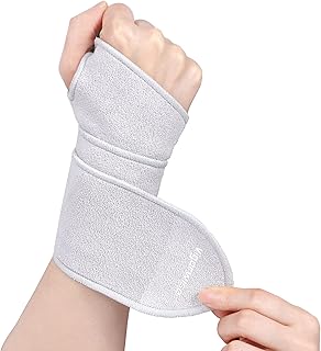 Self-adhesive Carpal Tunnel Wrist Brace, Adjustable Wrist Support Brace Fit Left Right Hand, Wrist Wrap for Sprained Wrist Women Men, Compression Wrist Brace for Tendonitis Carpal Tunnel Relief