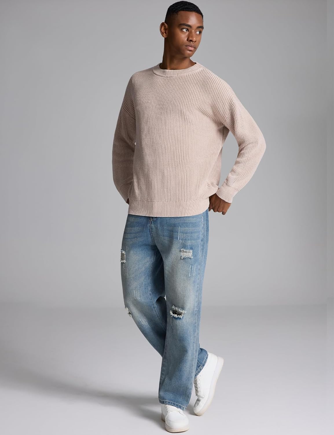 Gihuo Mens Vintage Grandpa Sweater Long Sleeve Aesthetic Y2k Sweaters 2025 Pullover Knit Sweater Jumper Top - Image 7