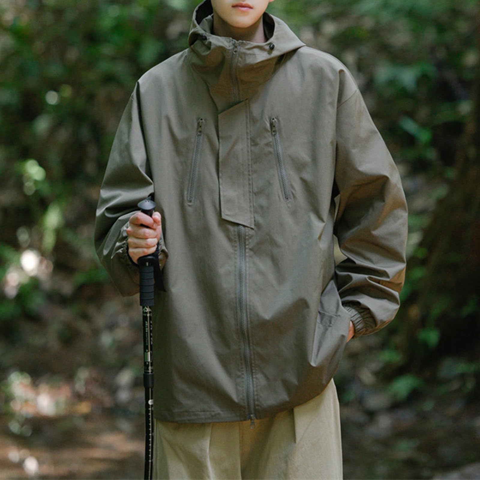 Genérico Chubasquero Hombre Impermeable - Chaqueta exterior para hombre traje versátil funcional unisex abrigo deportivo ligero prenda masculina moderna