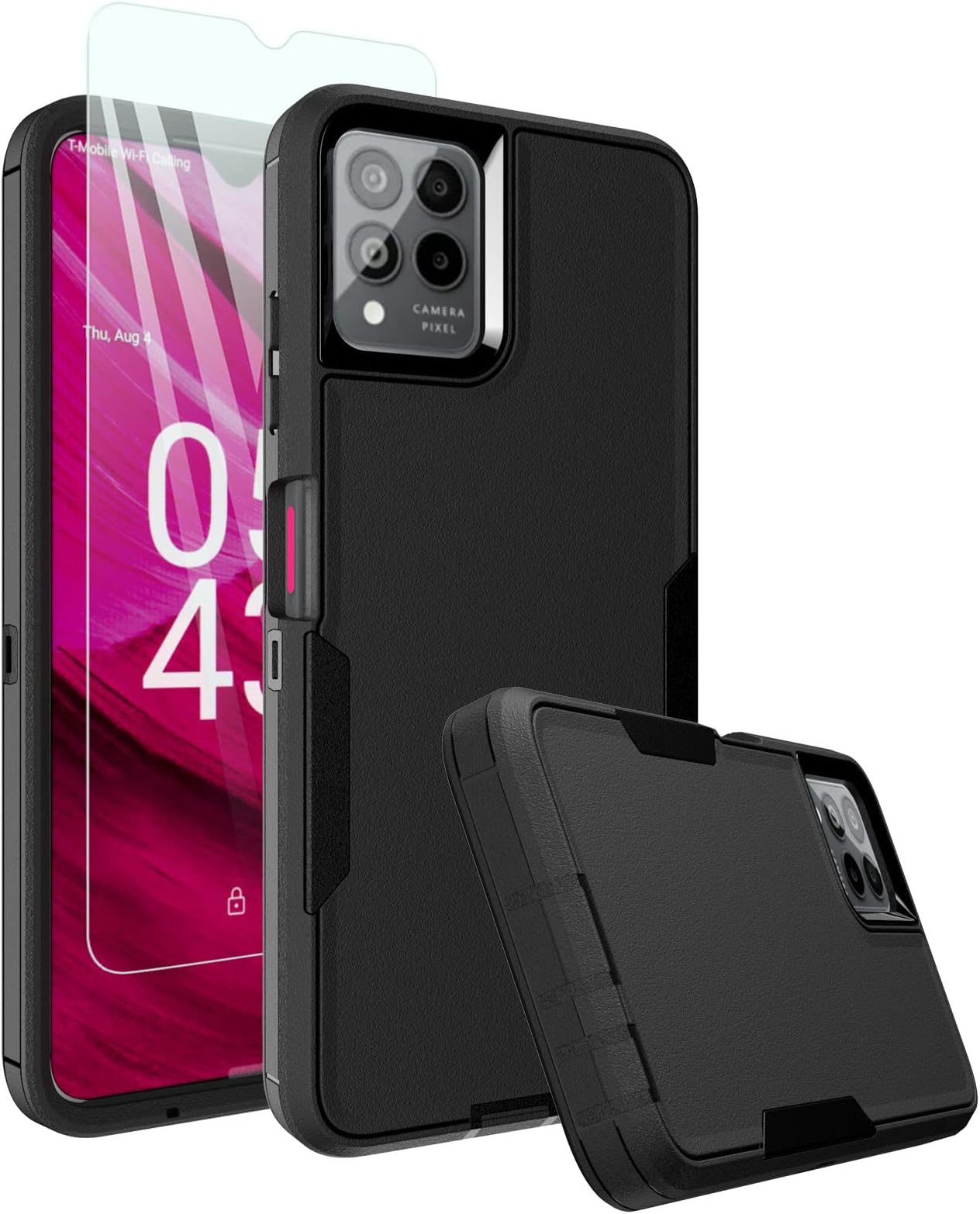 Custodia Portafoglio Per Telekom T Phone Pro 5G / T-Mobile Revvl 6 Pro 5G – Pelle Rossa Con Slot E Stand