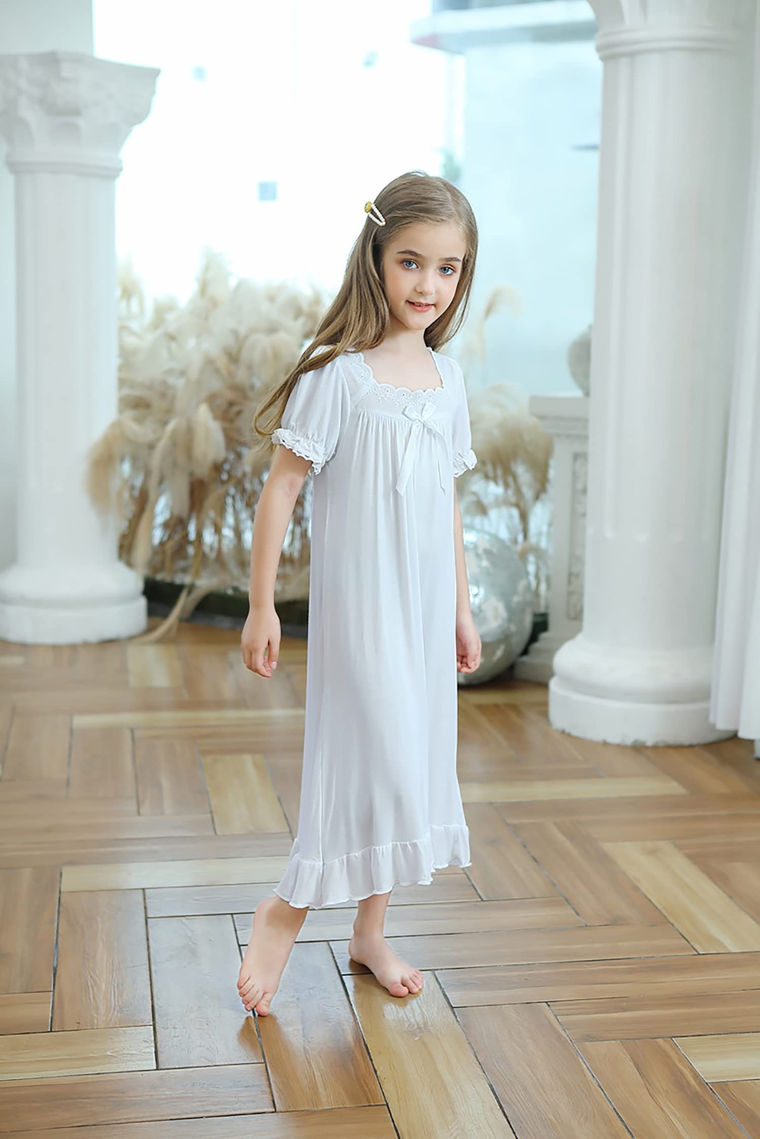 Verve Jelly Camisones para niñas, ropa de dormir de manga corta, cómoda camisa de dormir de princesa, vestido de pijama, vestido de dormir para niña pequeña