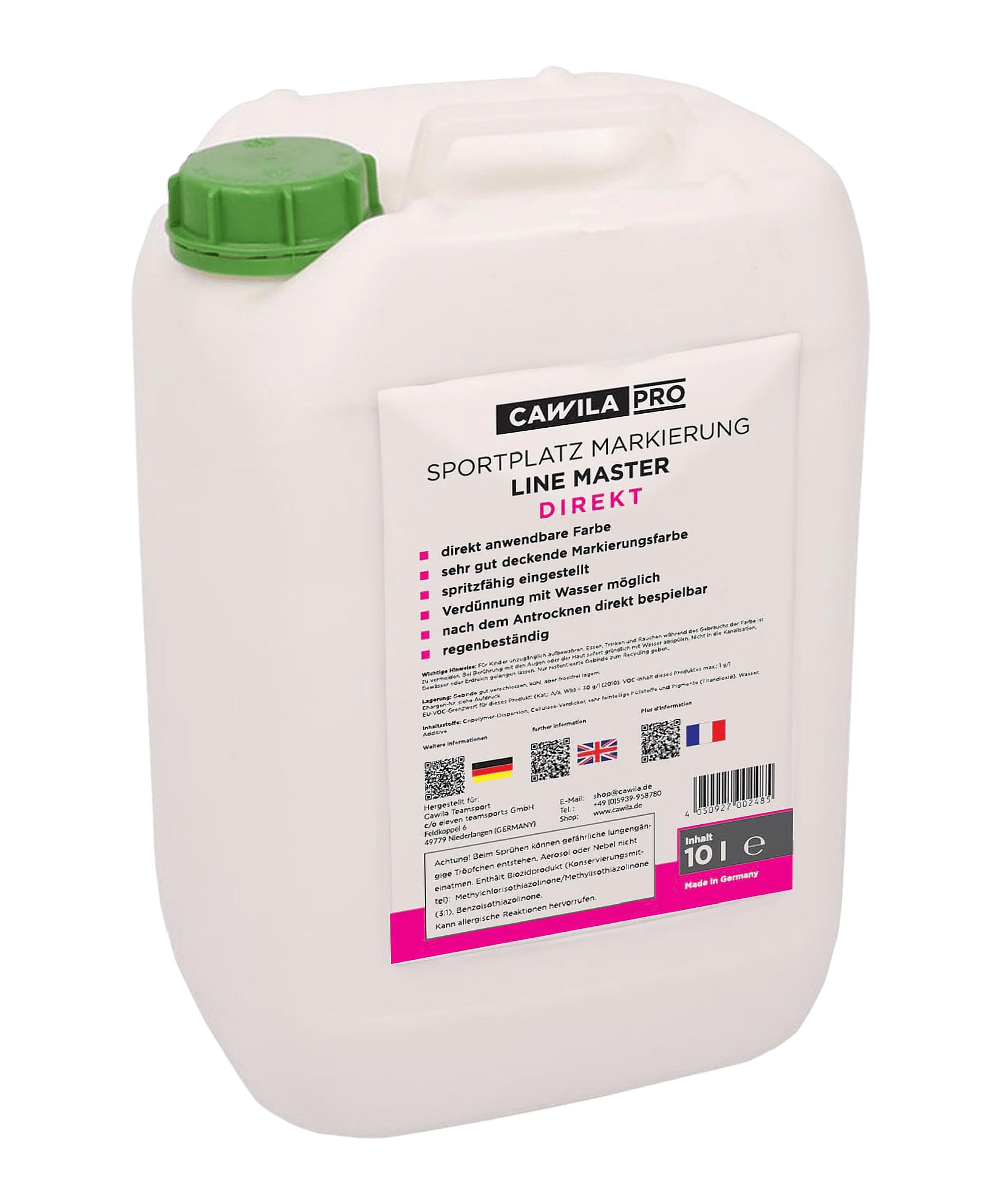 Cawila LINE Master Rasenmarkierungsfarbe DIREKT | weiß | 10 Liter Weiss, OneSize Ohne Geschlecht