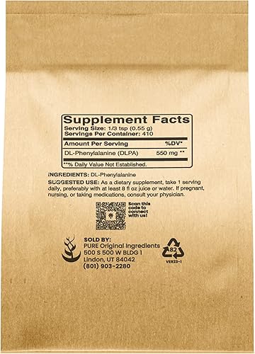 Miniatura 2 de Pure Original Ingredients Polvo de DL-fenilalanina (8 oz) siempre puro, sin rellenos ni aditivos