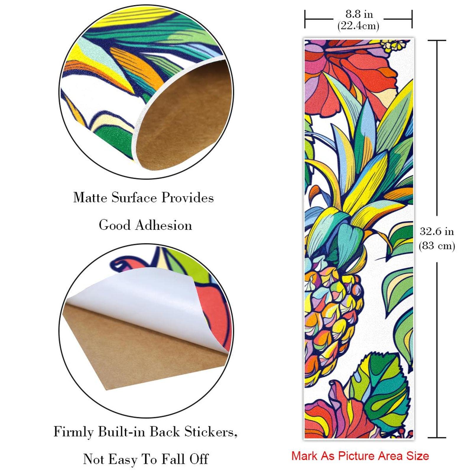 Bunte Ananas, 2 Stück Skateboard-Griptape Bogen Schleifpapier Longboard Aufkleber Roller Deck Sandpapier