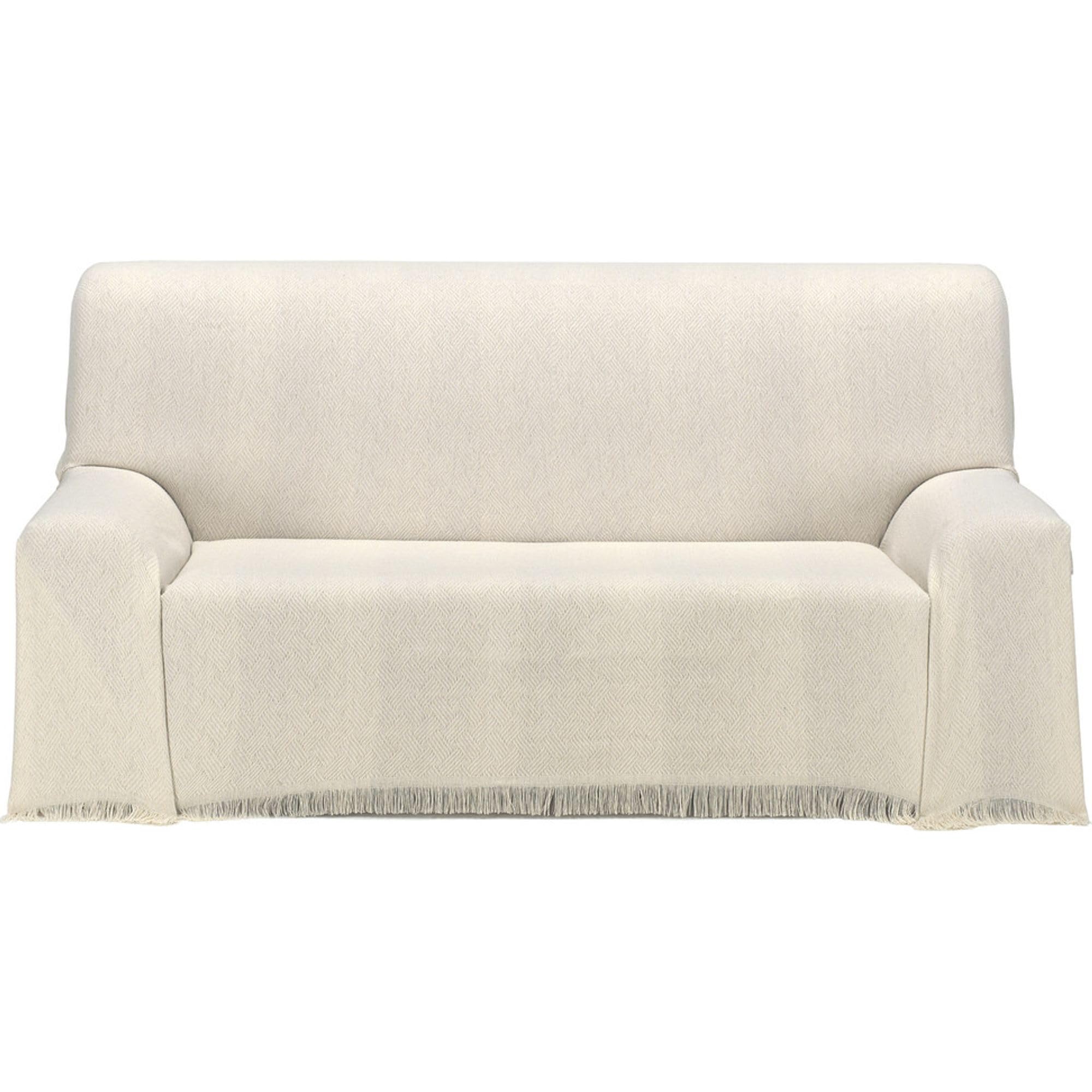 ECOMMERC3 | Multipurpose Bedspread Size 230 x 260 cm for Sofa or Bed – Foulard Multi-Purpose Extra Soft Touch Ecru
