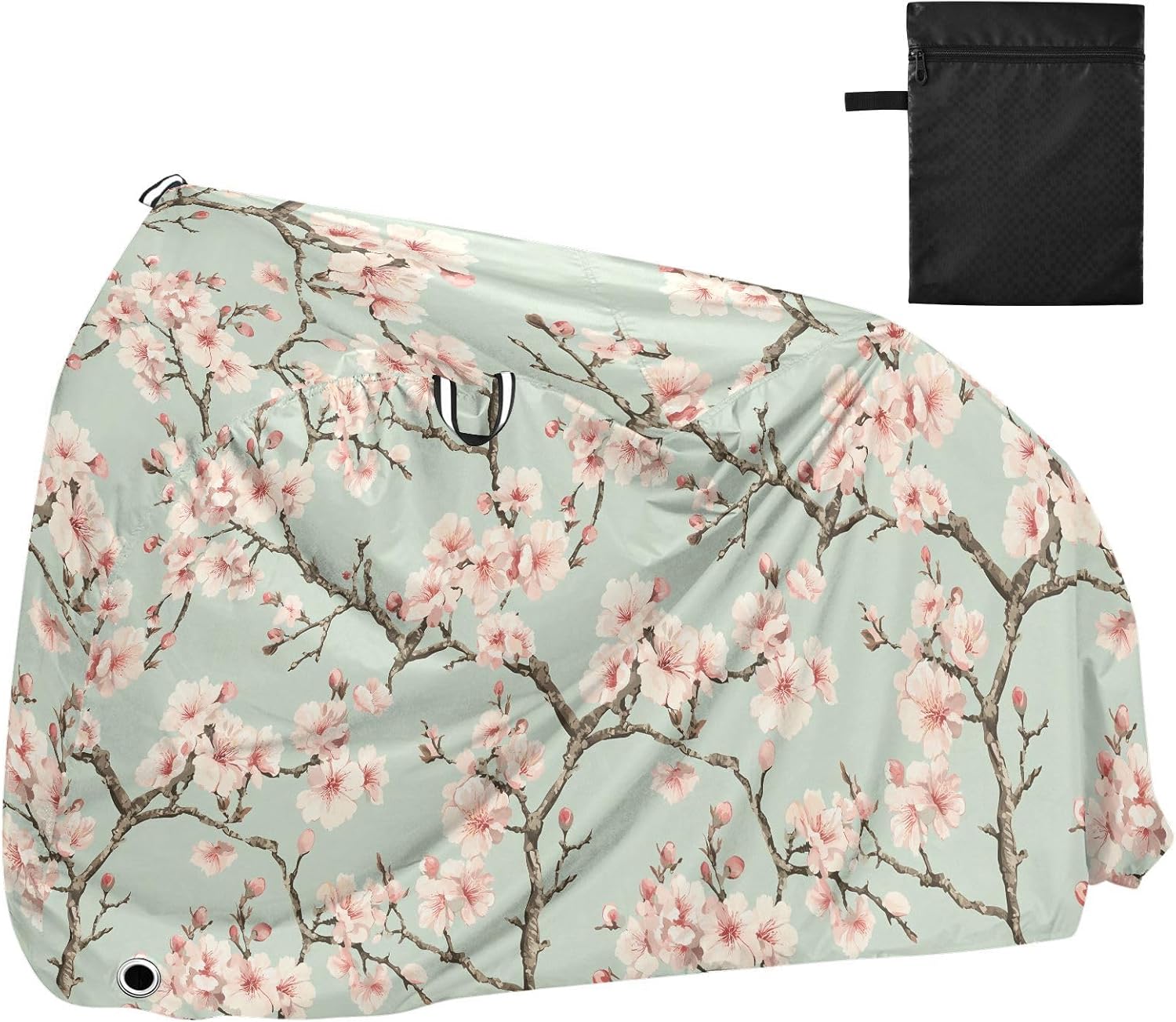 Vintage Peach Cherry Blossom Bike Cover Uv Resistant Exercise Bike Cover Bikes Storage