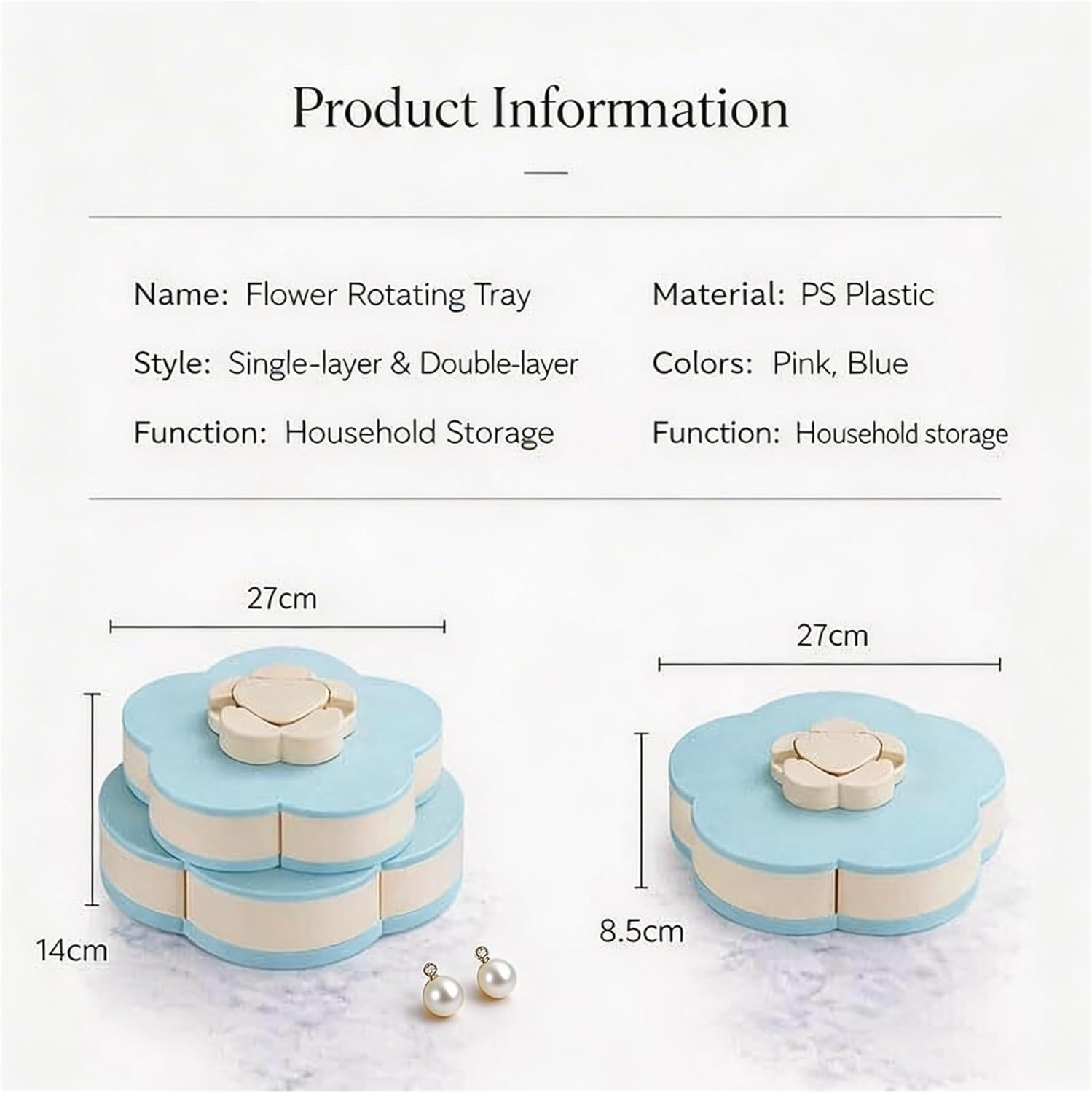 2026 NEW Divided Spin and Snack Serving Tray, Single/Double Layer, Upgraded Includes a Phone Stand, Creative Storage for Home Kitchen Travel Picnic(Pink - Double Layer with Phone Stand)