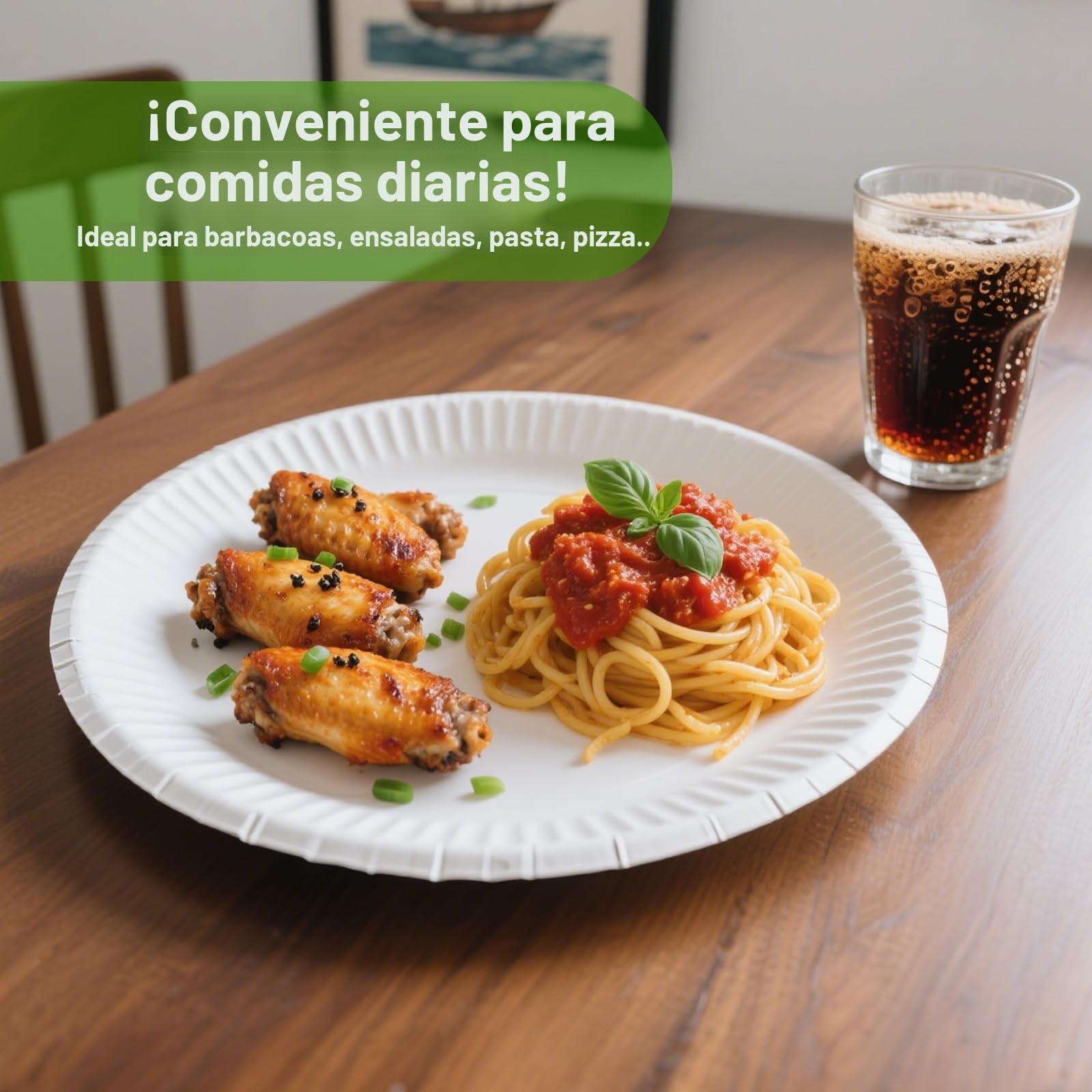 110 Platos Cartón Blancos de 23 cm – Platos Papel para Cumpleaños, Fiestas y Barbacoas – Platos Cumpleaños Resistentes y Elegantes, Para Eventos y Celebraciones.