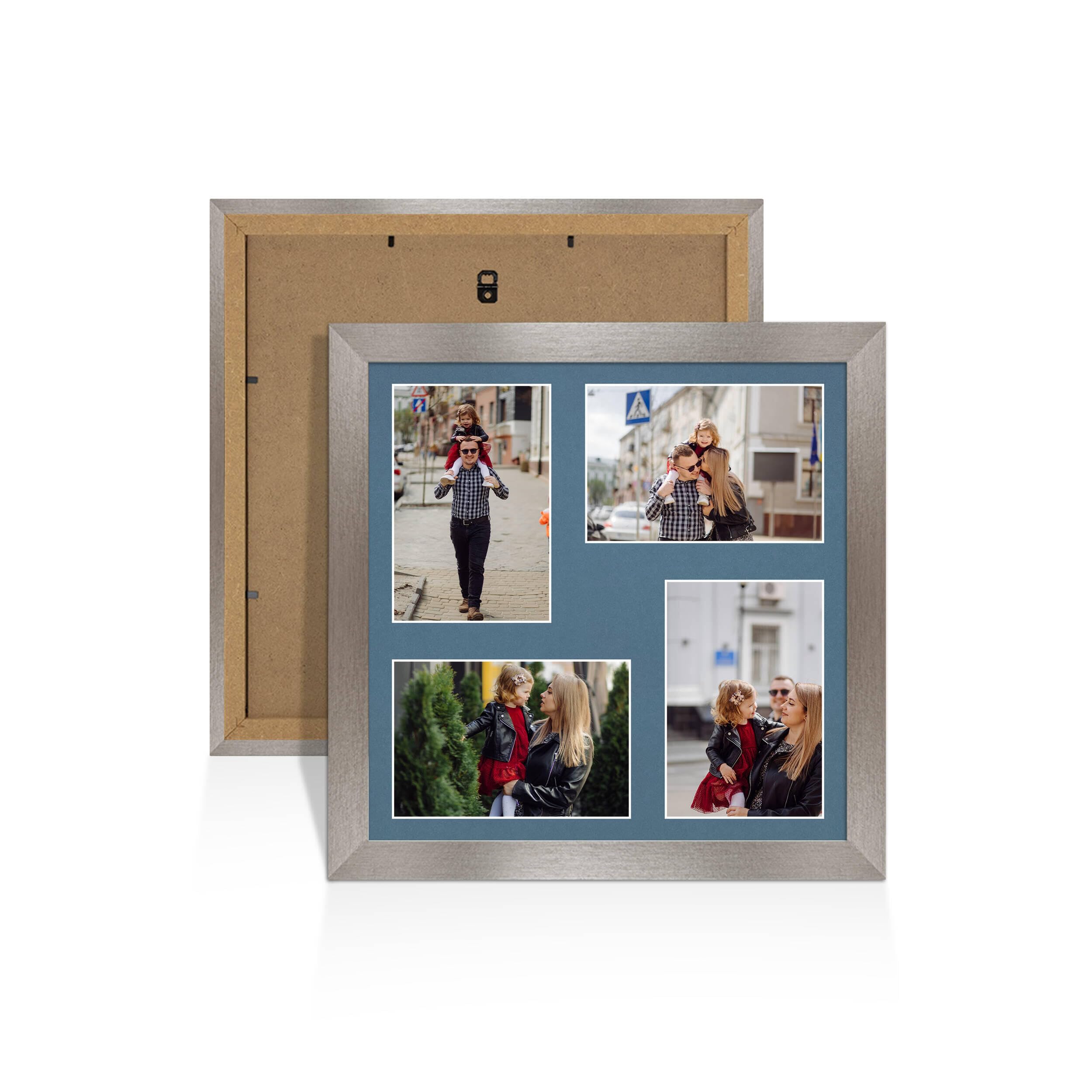 Alison Kingsgate Walnut 20x16 Photo frames for multiple pictures -9 Apertures Collage Frame with Pompadour Mount - Holds (2x) 7x5 & (7x) 6x4 Photos - Engineered Wood & Perspex — image 1