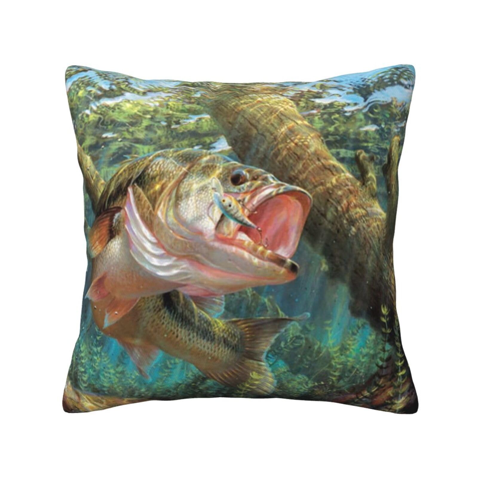 FFSHKOWE fish Decorative Throw Pillow Cover Double-Sided Printed Cushion Cover for Sofa Couch Bed Chair 30 x 30cm
