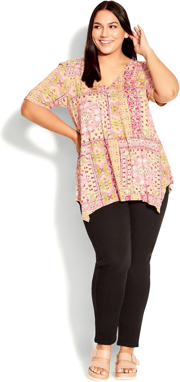 Avenue Women's Plus Size TOP Sharkbite PRT - Image 3