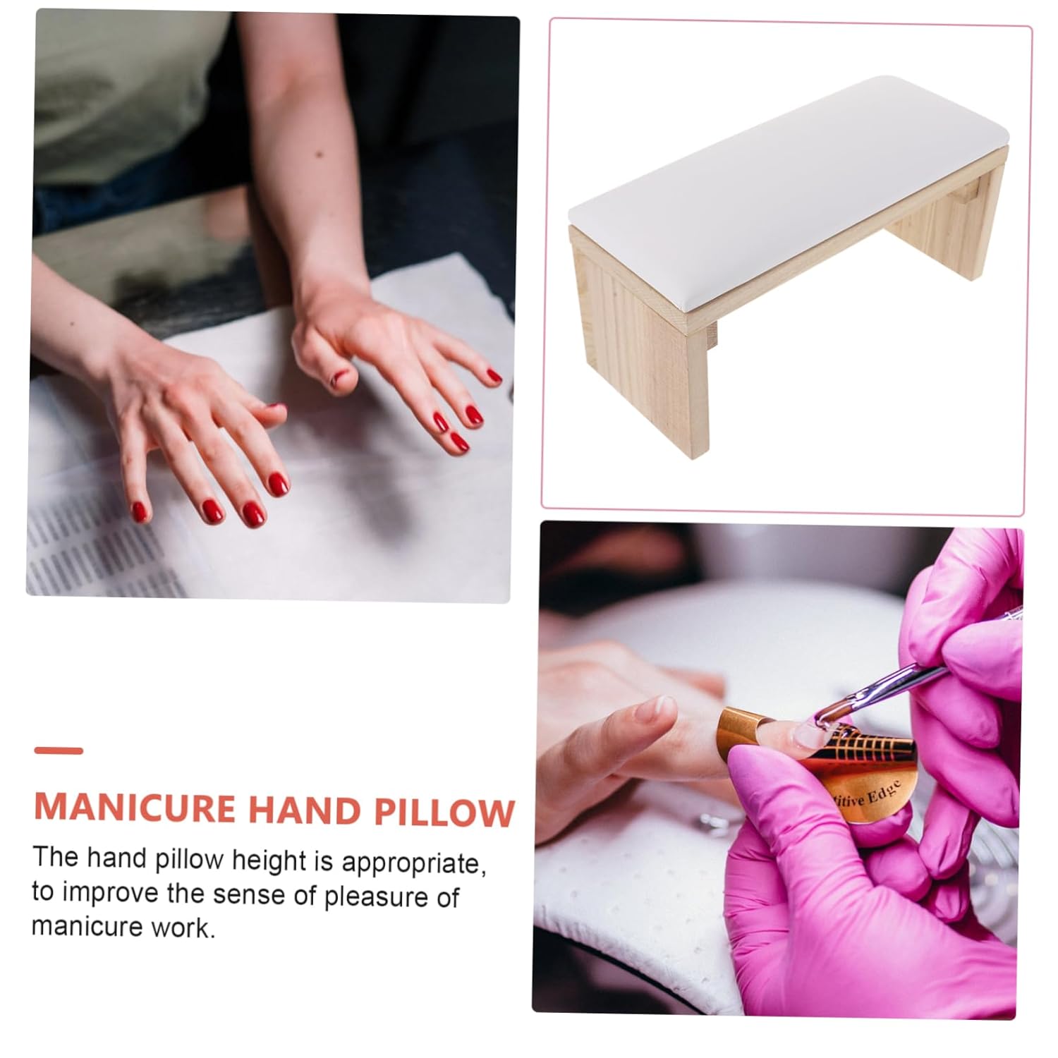 Wooden Manicure Hand Support Pillow Set Table Mat for Nail Art Russian Style Cushion for Nail Technicians and Home Use