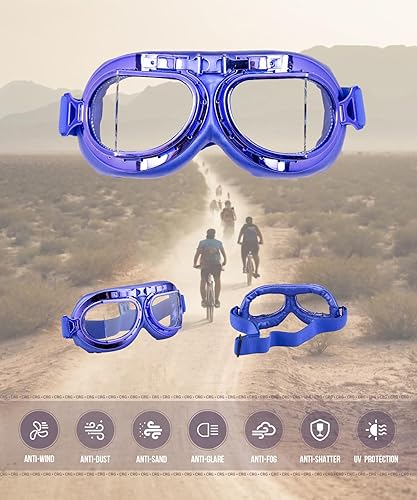 Miniatura 2 de CRG Sports Gafas de motocicleta estilo aviador, piloto, crucero, scooter, gafas de motocross para hombre, mujer, adulto