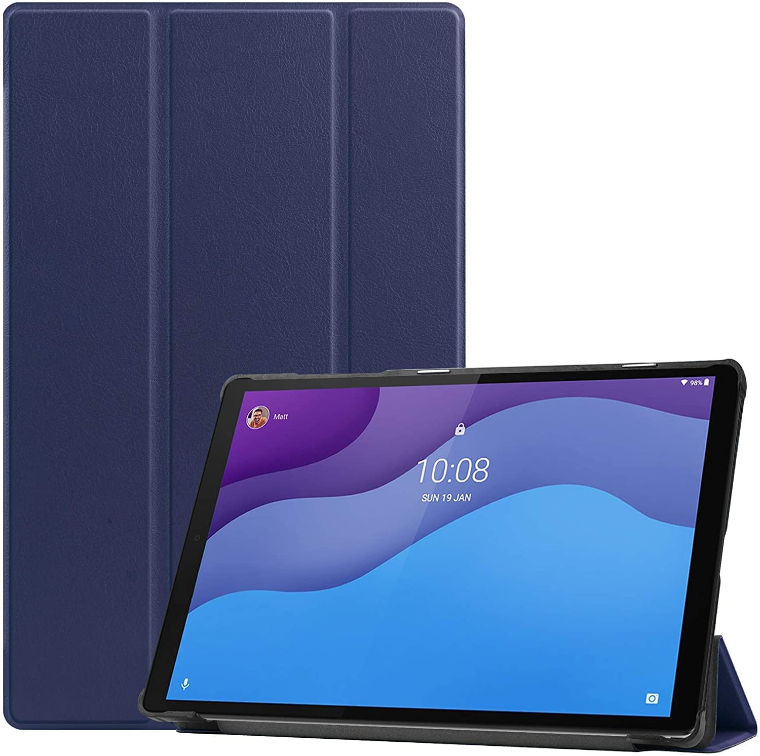 SwooK [Wake/Sleep] Stand Tri Fold Flip Cover Case for Lenovo Tab M10 HD 2nd Gen TB-X306X / Smart Tab M10 HD 2nd Gen TB-X306F Stand Flip Case Cover (Navy Blue) (B09LRC17WC) Amazon Price History, Amazon Price Tracker