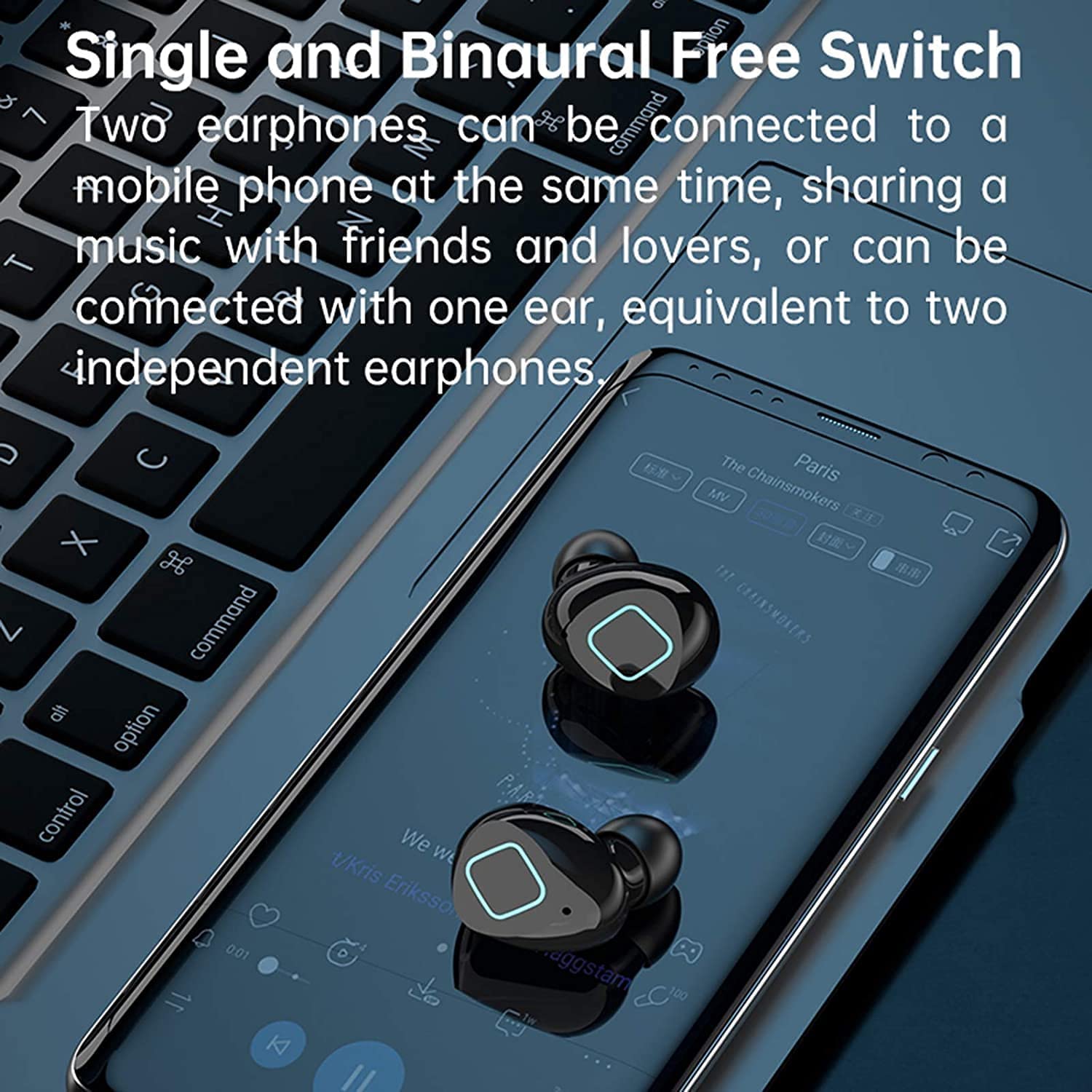 GeRRiT Auricolari wireless Auricolari e altoparlanti Bluetooth, IPX7 Cuffie sportive wireless impermeabili for allenamento in palestra