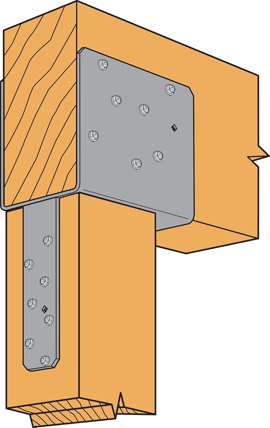 Simpson Strong-Tie ECCQ66SDS2.5 ECCQ End Column Cap for 6X Beam, 6X Post, with Strong-Drive SDS Screws (Pack of 3)