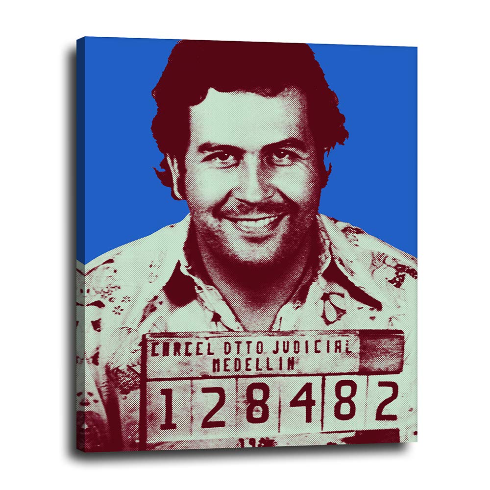 Pablo Escobar Mugshot Canvas Wall Art 16x20 - Modern Contemporary Warhol Style Decor for Bedroom, Do