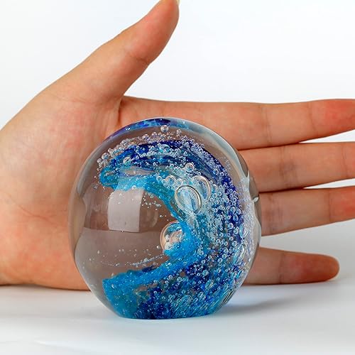 Miniatura 6 de vskikris Figuras de peces tropicales de vidrio soplado a mano verde, colección de esculturas de peces de vidrio para decoración del hogar, acuario