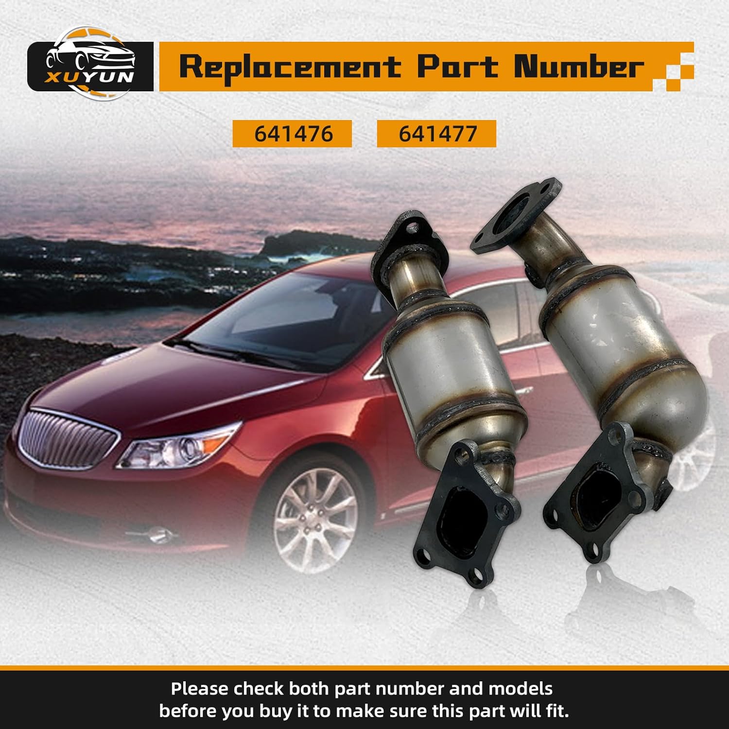 Front Left & Right Catalytic Converter Compatible with 2010 Buick Allure/LaCrosse 3.0L V6, 2012-2016 LaCrosse 3.6L V6, 641476 641477