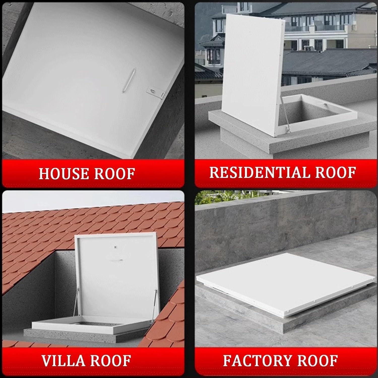 Zincato Botola del tetto, Soffitta Cantina del seminterrato Scale Coperchio di uscita, Botola di accesso Finestra di uscita Coperchi dei tombini per seminterrato Vicoli del pozzo Cortile,A-85x85cm