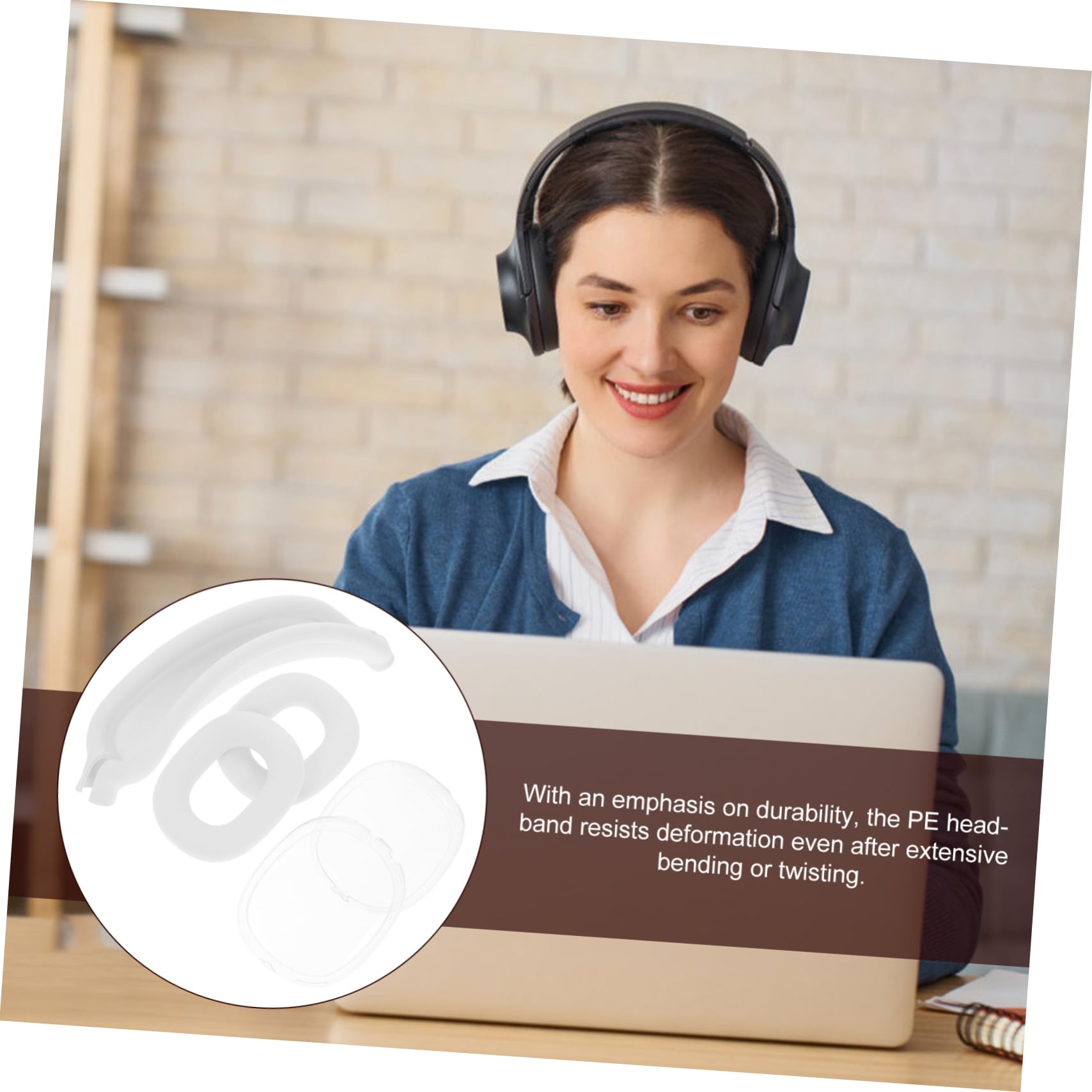 HOMSFOU 5juegos Almohadillas De Repuesto para Auriculares Cubierta De Diadema y Almohadillas De Oído Materiales PE Color Transparente Seguro y Confortable