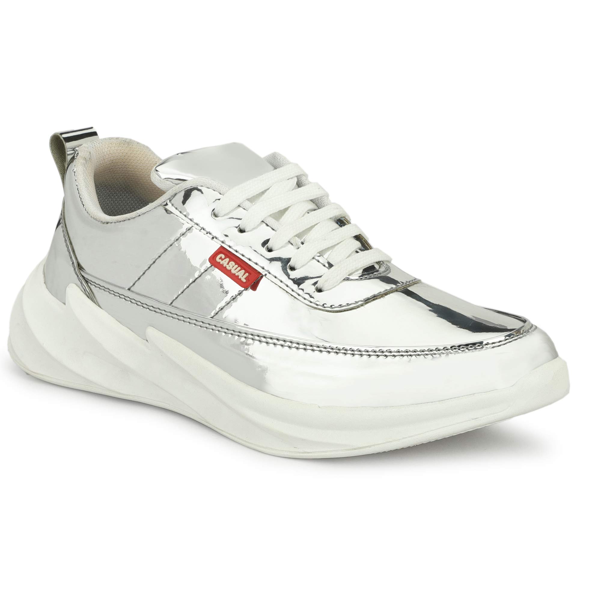 Men's Patent Lace Up Running Walking Gym Jogging Comfortable Sport Shoes
