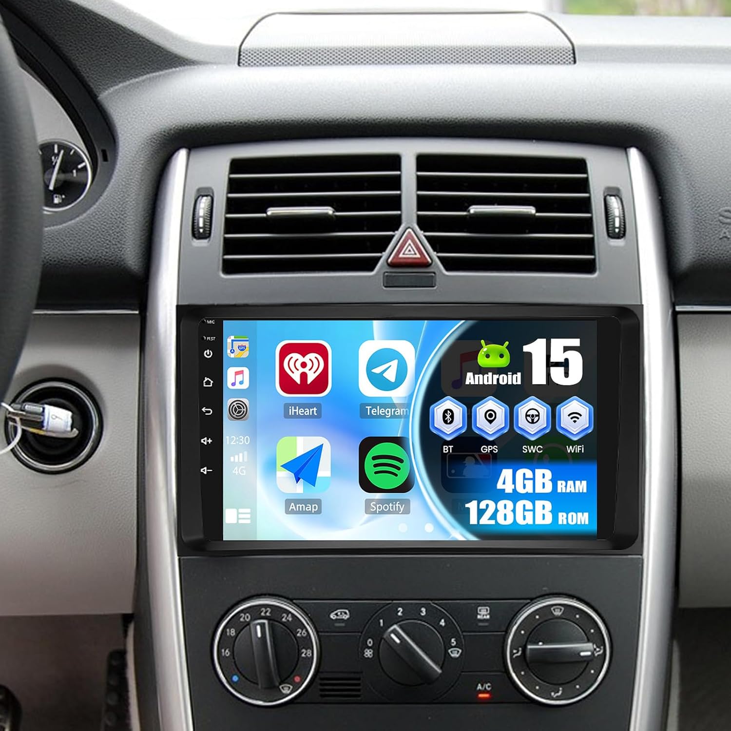 4+128G Android 15 Car Radio for Mercedes Benz B200 W169 W245 B160 B170 B180 W639 Vito Viano W906 with Wireless Carplay & Android Car 9 Inch Incell Screen 32EQ GPS RDS SWC WiFi Reversing