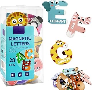 Uooker Fridge Magnet Letters Toys A-Z Alphabet Funny Cartoon Animals Magnetic Letters,ABC Toddler Games to Learn to Read, Spell and Practice Phonics, Educational Learning Toys for Kids Baby Girls Boys