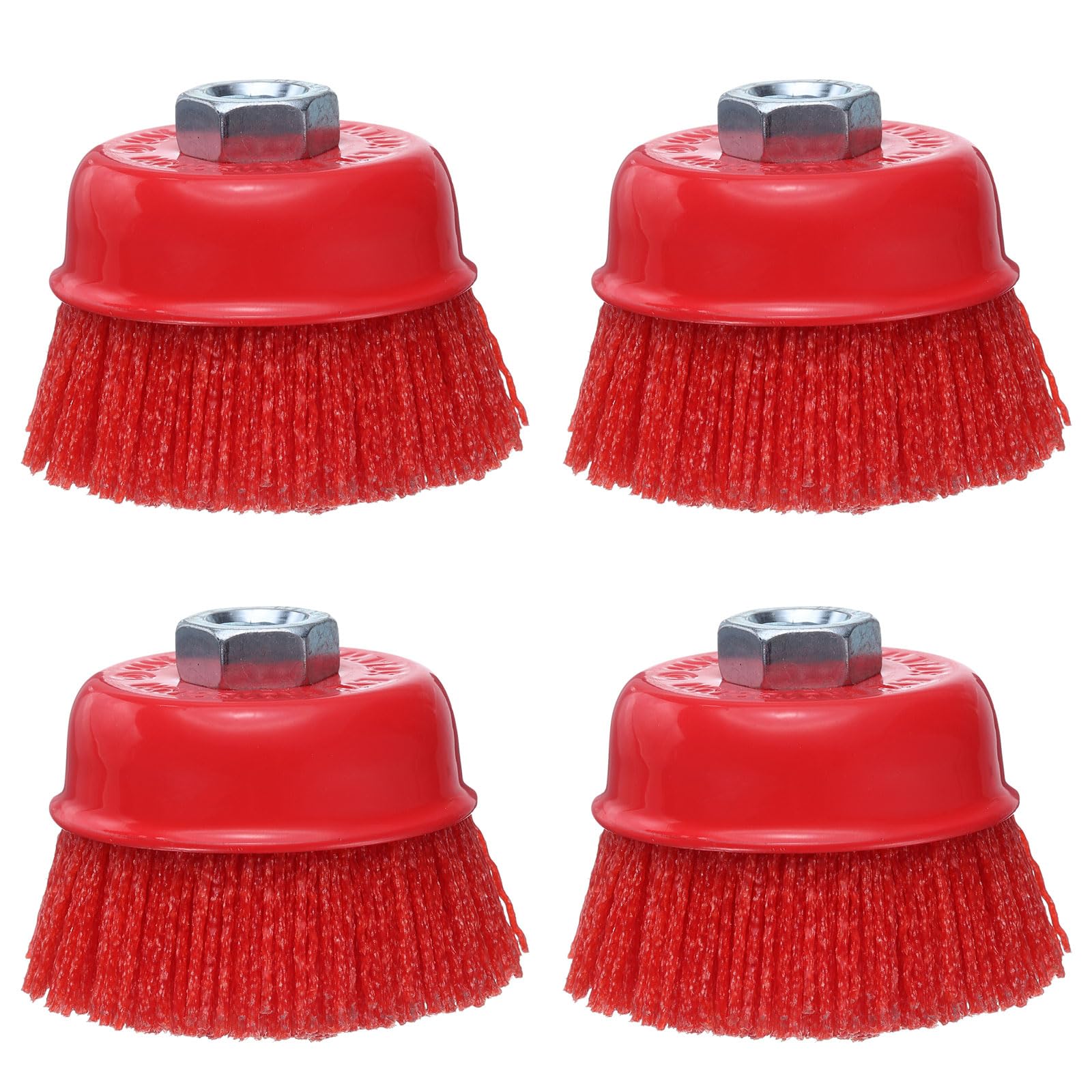 QUARKZMAN 4 Pezzi Spazzola A Tazza In Filamento Di Nylon 3" Per Smerigliatrice Angolare Con Albero Filettato 5/8"-11, Set Di Spazzole Abrasive In Filo Per Vernice E Pulizia Superfici