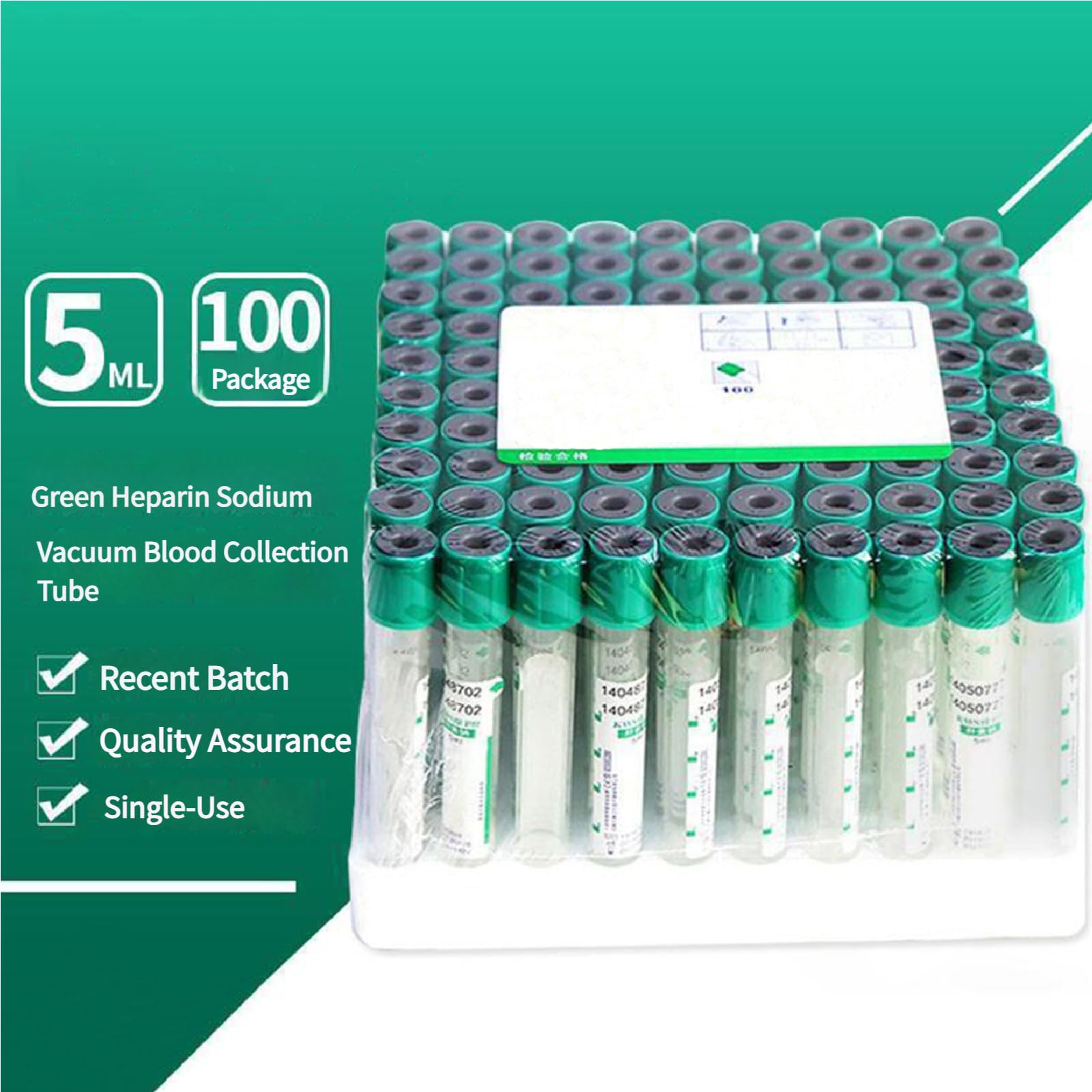 Tubos de extracción de Sangre al vacío para centrífuga - 100 Tubos de ensayo de Vidrio Pet para centrífuga de Laboratorio, Tubos de extracción de Sangre al vacío compatibles.