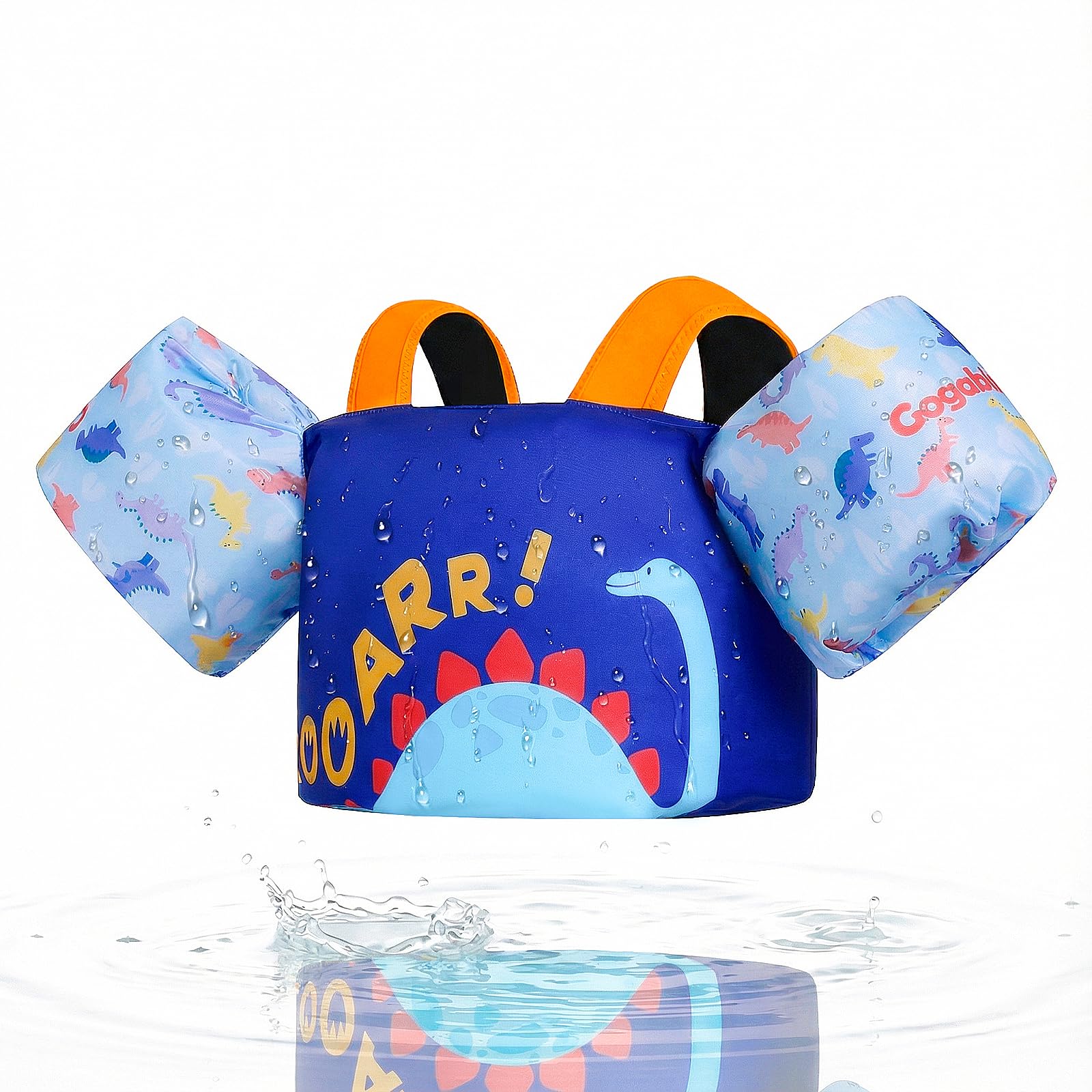 Gogokids Toddler Swimming Float Vest, Arm Bands Kids Swim Vest with Shoulder Harness Baby Floats Swimming Training Jacket for 1-6 Years / 11-30 kg Boys Girls Perfect for Pool, Learn to Swim and Beach