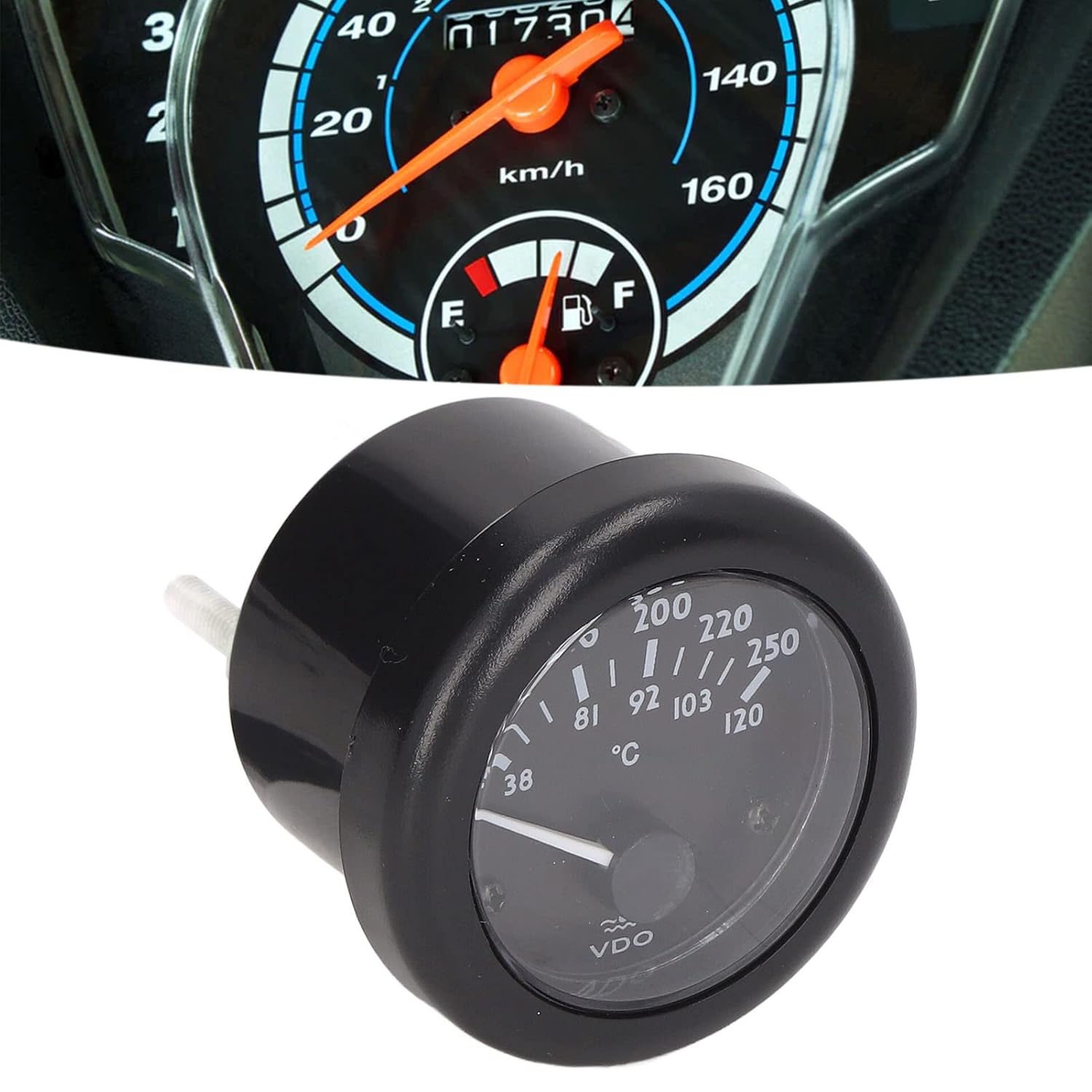 Water Temp Gauge, Engine Water Temperature Gauge 2in Wide Range High Accuracy Front