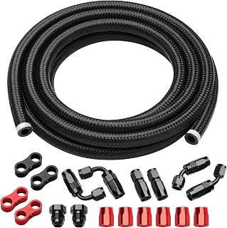 6AN Fuel Line Kit Nylon Braided CPE Fuel Line Hose 10FT With AN6 Hose End Fittings