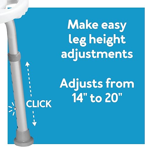 Miniatura 8 de Carex Silla de ducha con respaldo, silla de baño y asiento de ducha para ancianos, discapacitados y discapacitados, 350 libras, fácil montaje