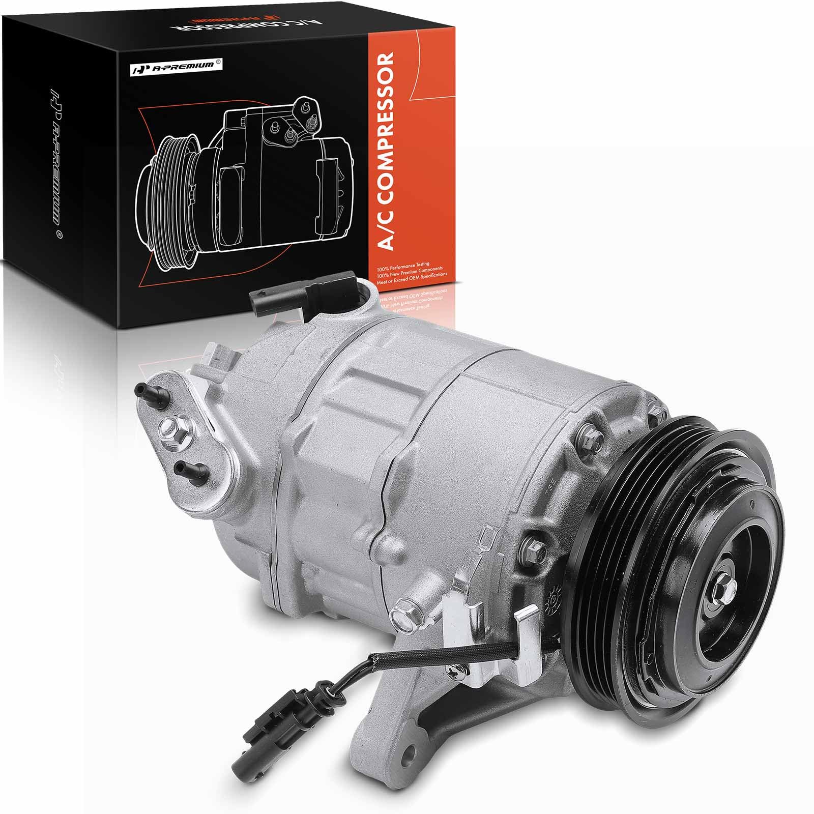 A-Premium Air Conditioner AC Compressor with Clutch Compatible with Chevrolet Silverado 1500 2016-2018 & GMC Sierra 1500 2016-2018, 4.3L 5.3L 6.2L, Replace# 84317513, 84317514