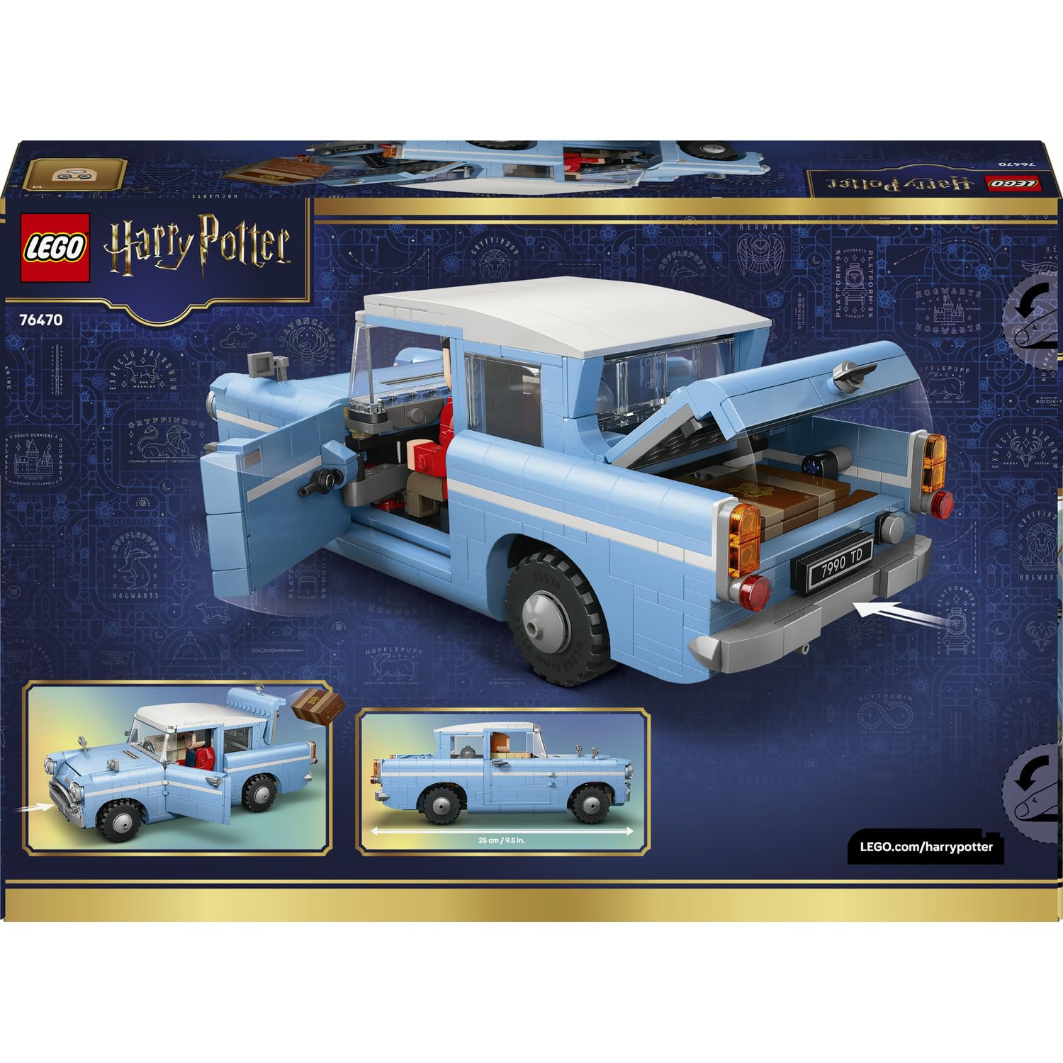 LEGO Harry Potter Sihirli Uçan Ford Anglia 76470-14 Yaş ve Üzeri Çocuklar için Parçalarla İnşa Edilen Ron ve Harry Figürleri ile Hedwig İçeren Yaratıcı Oyuncak Yapım Seti, Hediye Fikri (868 Sayfa)