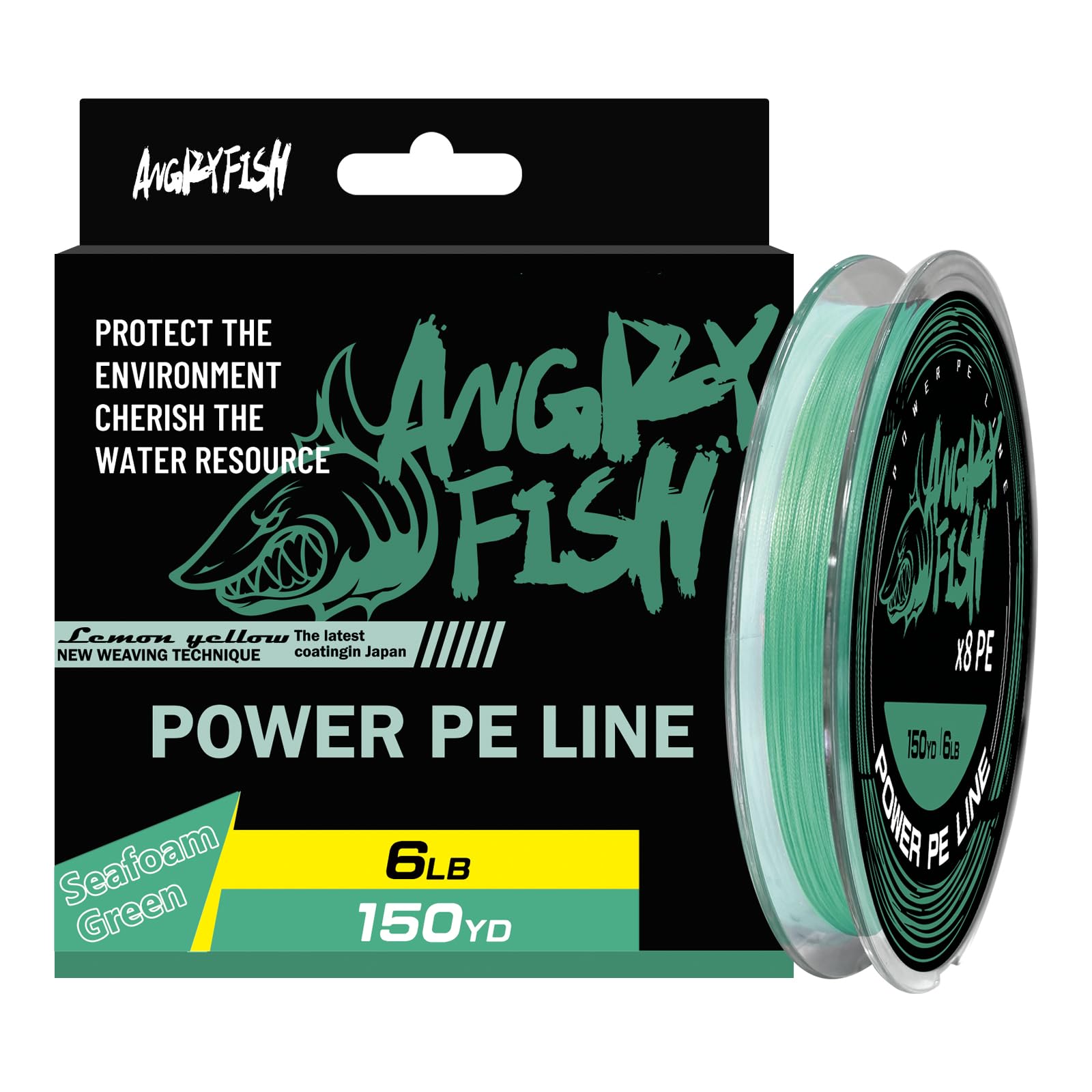 ANGRYFISH 8 Strand Braided Fishing Line, Hi Vis PE Fishing Line, 6LB-50LB