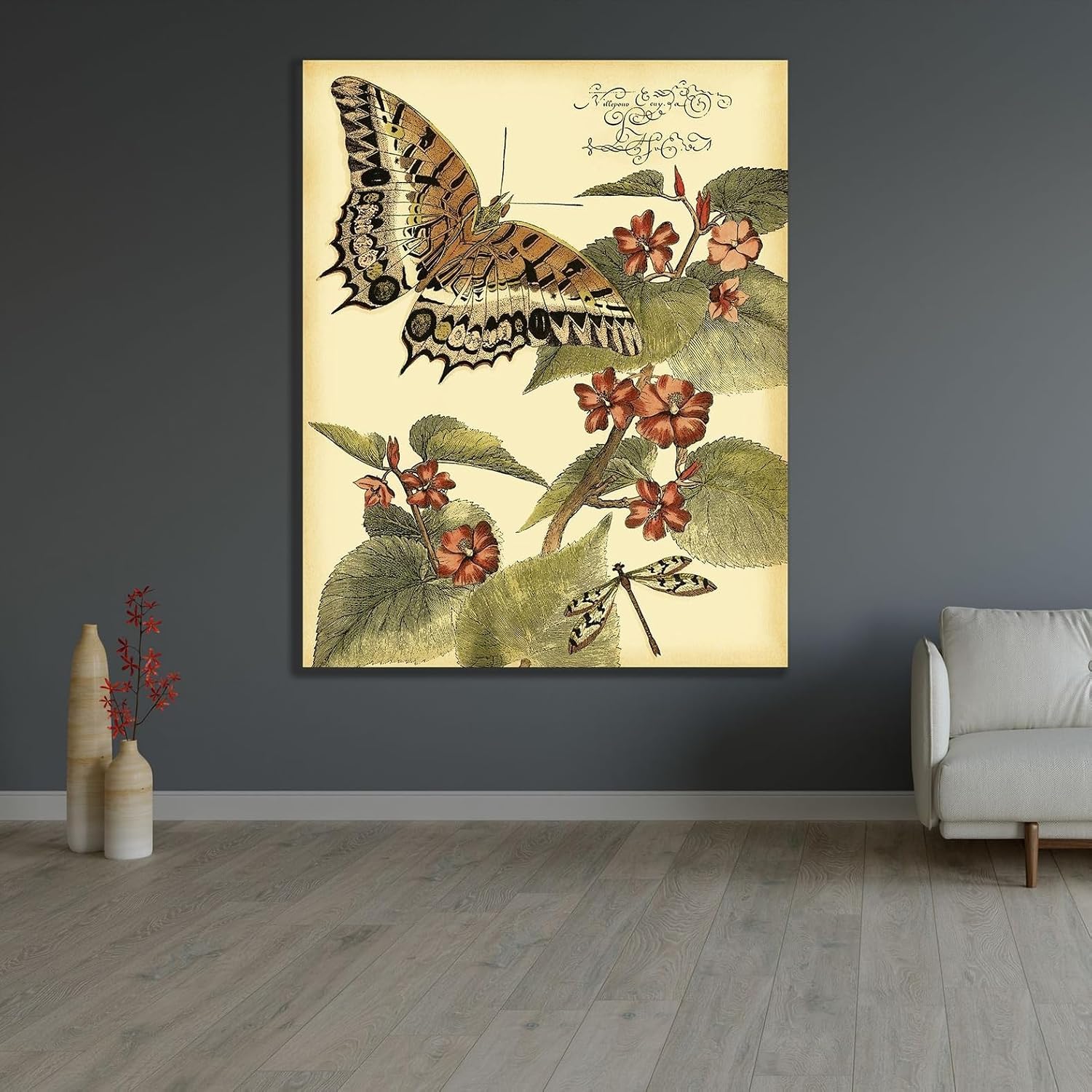 ArtDirect Mini Whimsical Butterflies II Unframed Art Print Giclee Poster by Vision Studio - Ready for Framing with Customization Sizes 8x10, 11x14, 16x20, 24x30, 36x45, and 48x60 Inches