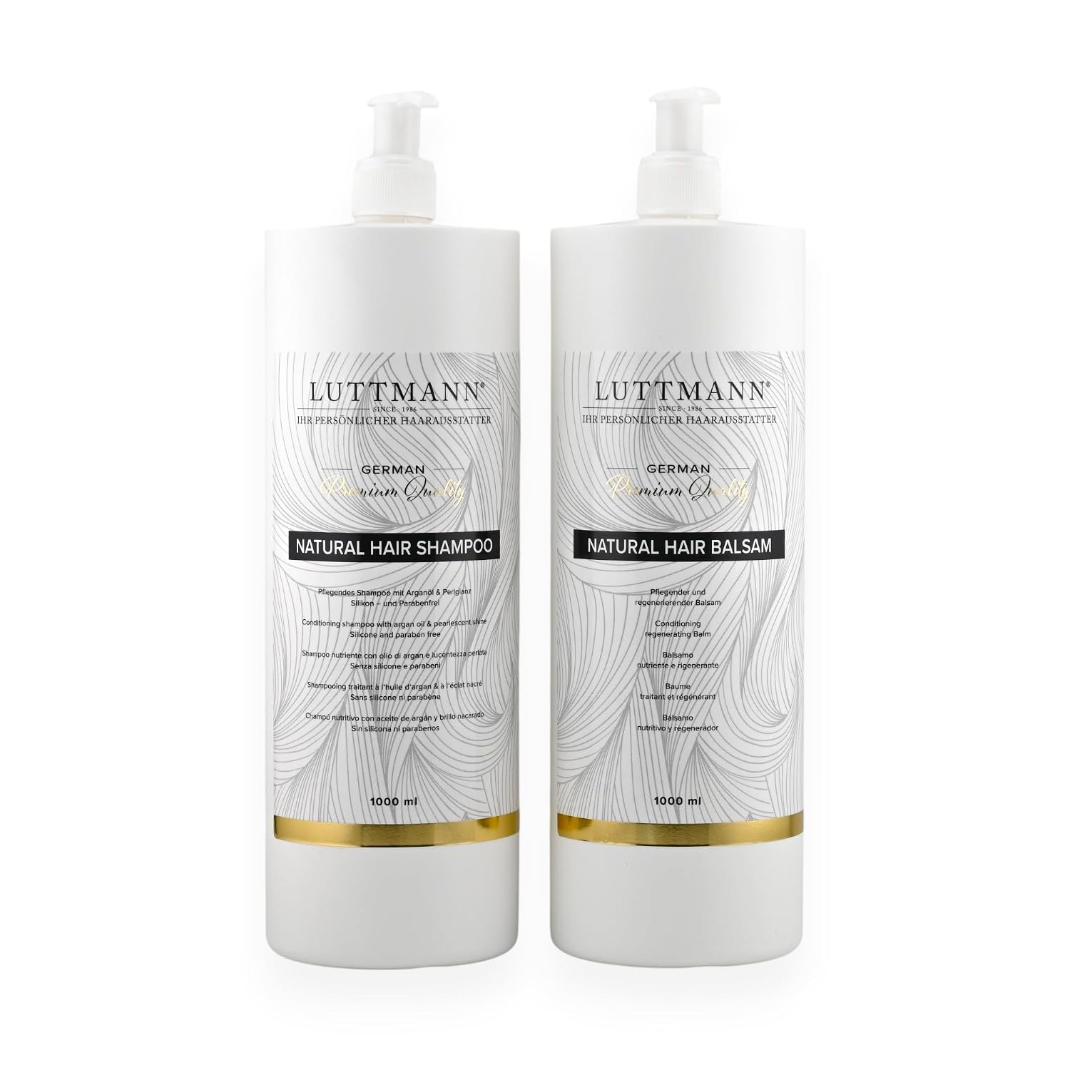 Real Hair Care Kit for Wigs & Hairpieces - Shampoo & Balm for Real Hair Extensions & Hair Extensions - 2 x 1000ml
