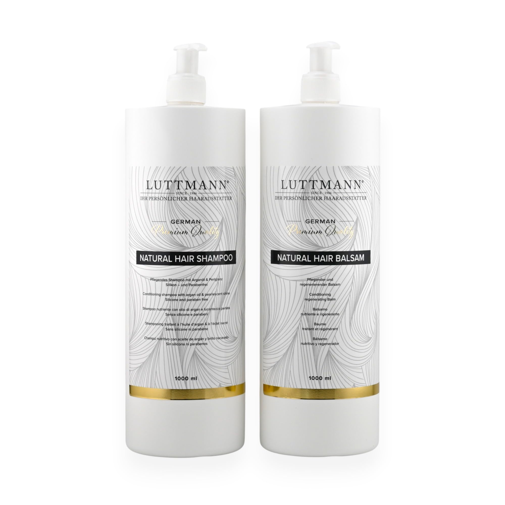 Szampon do włosów naturalnych + balsam do włosów, zestaw 1000 ml – peruka zastępcza – intensywna pielęgnacja prawdziwych włosów, tresek oraz przedłużeń włosów