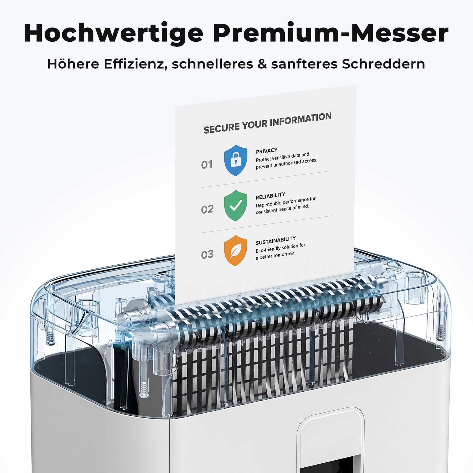 200 Blatt Aktenvernichter P-5 Partikelschnitt Aktenvernichter, 7 Blatt manuell, 40 Min Dauerbetrieb, Anti-Stau, vernichtet Kreditkarten & Heftklammern, 22L Auffangbehälter, für Büro & Gewerbe