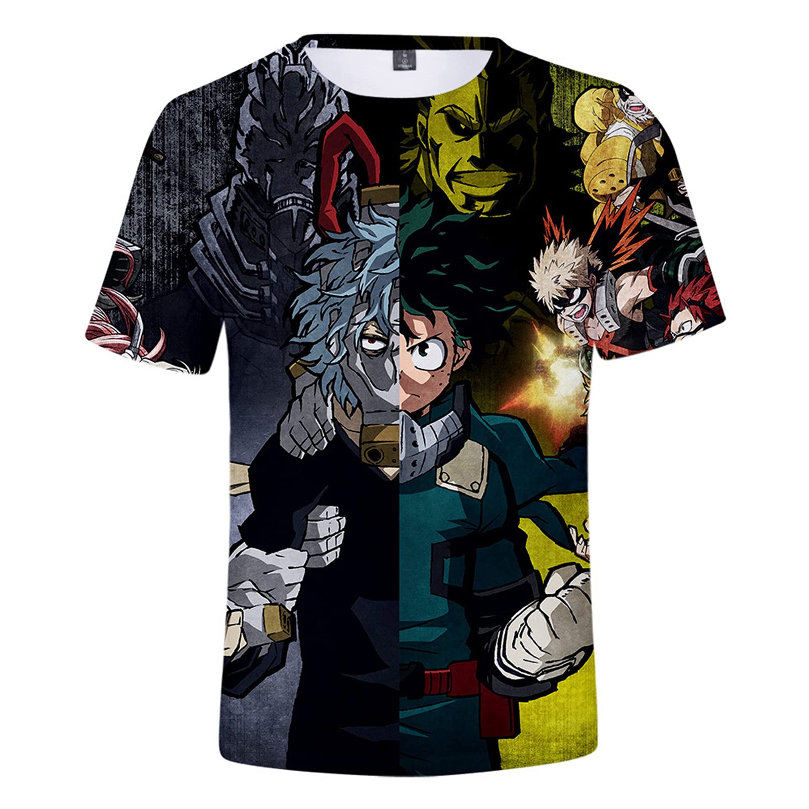 Camiseta para niños, My Hero Academia de manga corta Boku No Hero Academia, estampado 3D, personaje de anime, Izuku Midoriya, camisetas relajadas de primavera y verano para niños y niñas