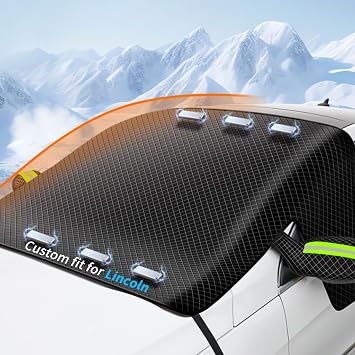 Custom fit for Lincoln Windshield Snow Covers, 8 Layers WAaterproof Windproof Protection, Frost Defense, Ice, Snow, Sun, Designed for Lincoln Accessories for Lincoln Aviator