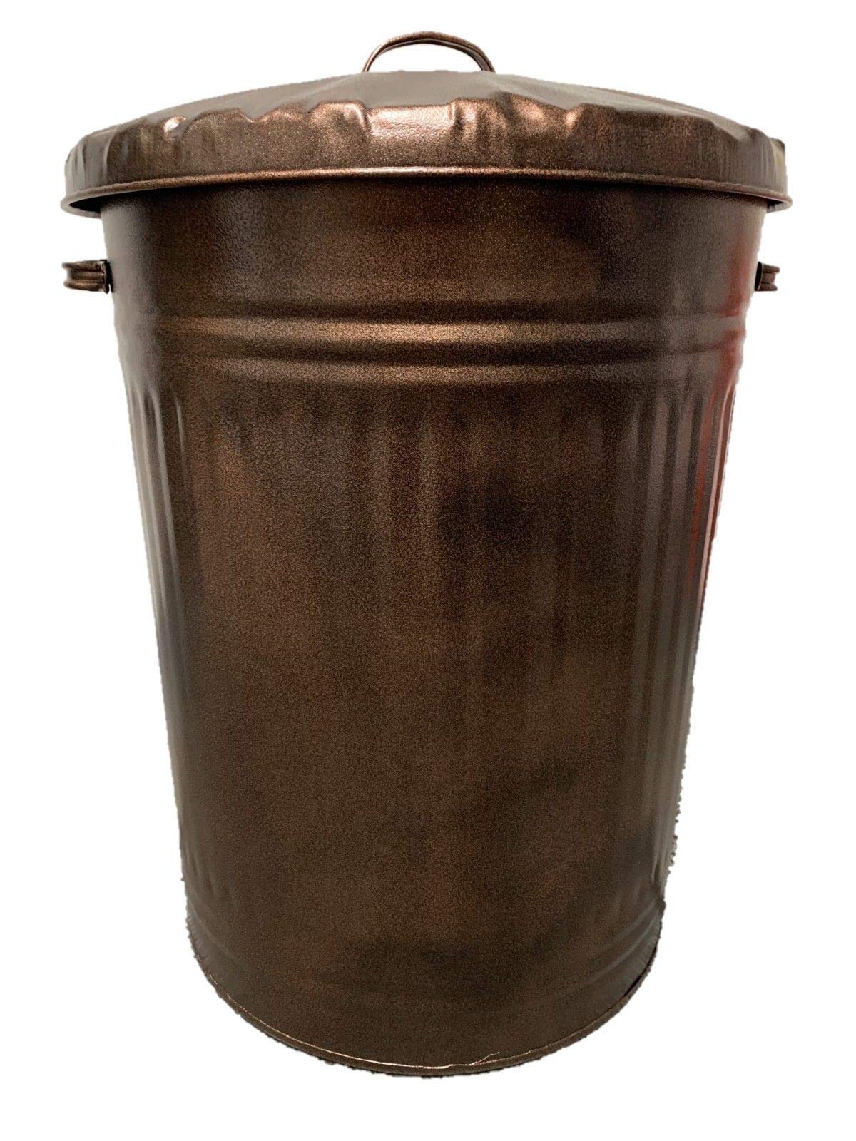 KetoPlastics 90L COLOURED METAL DUSTBIN WASTE BIN RECYCLING IDEAL FOR INDOOR AND OUTDOOR, ANIMAL FEED (BRONZE) โ image 1
