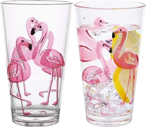 UP ware - Vasos de agua de 24 onzas, vasos altos de plástico acrílico duradero, juego de 2, sin BPA, reutilizables, apilables, a prueba de roturas,