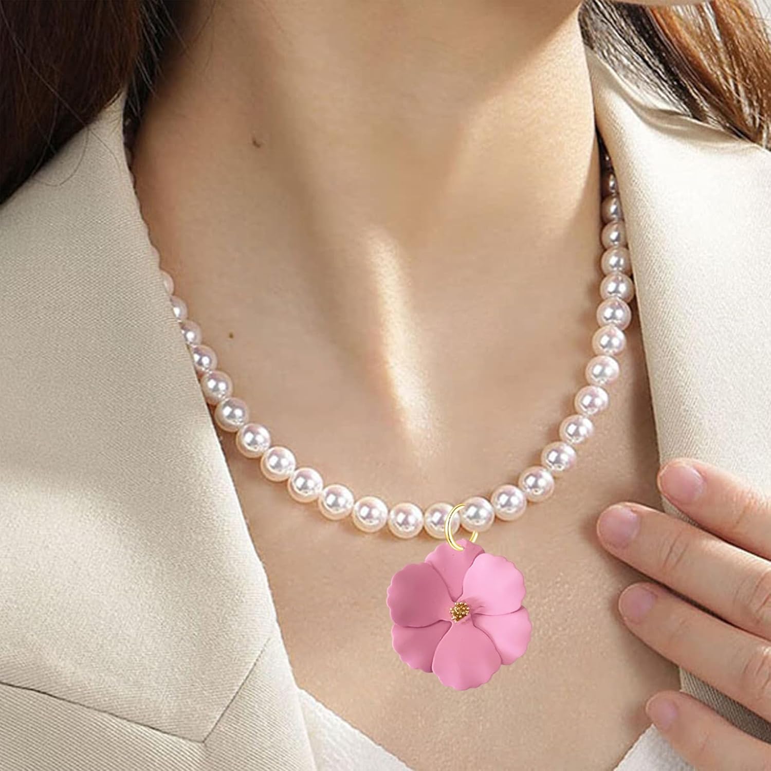 Pearl Choker Necklace for Women Gold Plated Pearl Necklace Handmade Adjustable Jewelry for Her Bridal Wedding Party - Image 3