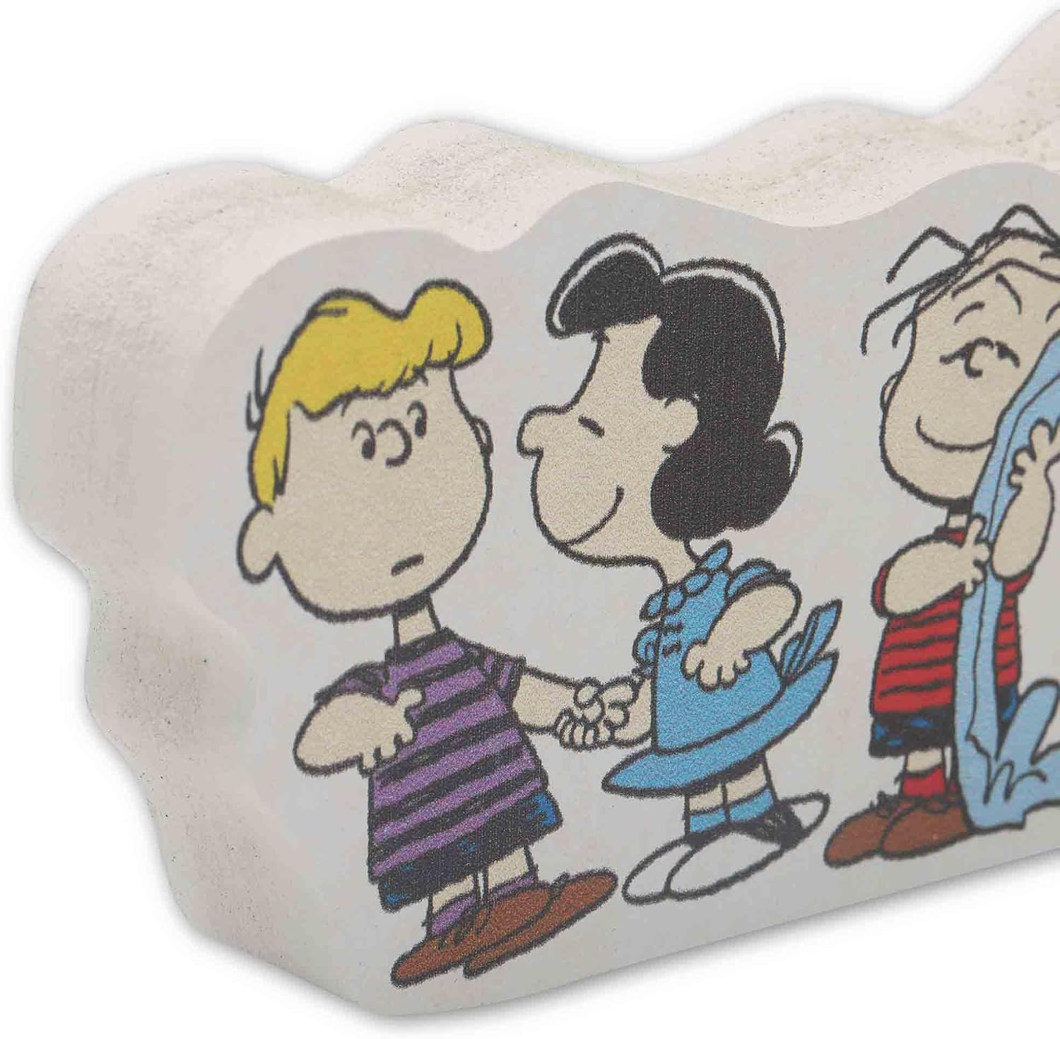 Open Road Brands Peanuts Gang Shelf Sitter Decor - Adorable Wood Block Tabletop Decoration Featuring Charlie Brown, Snoopy and Friends