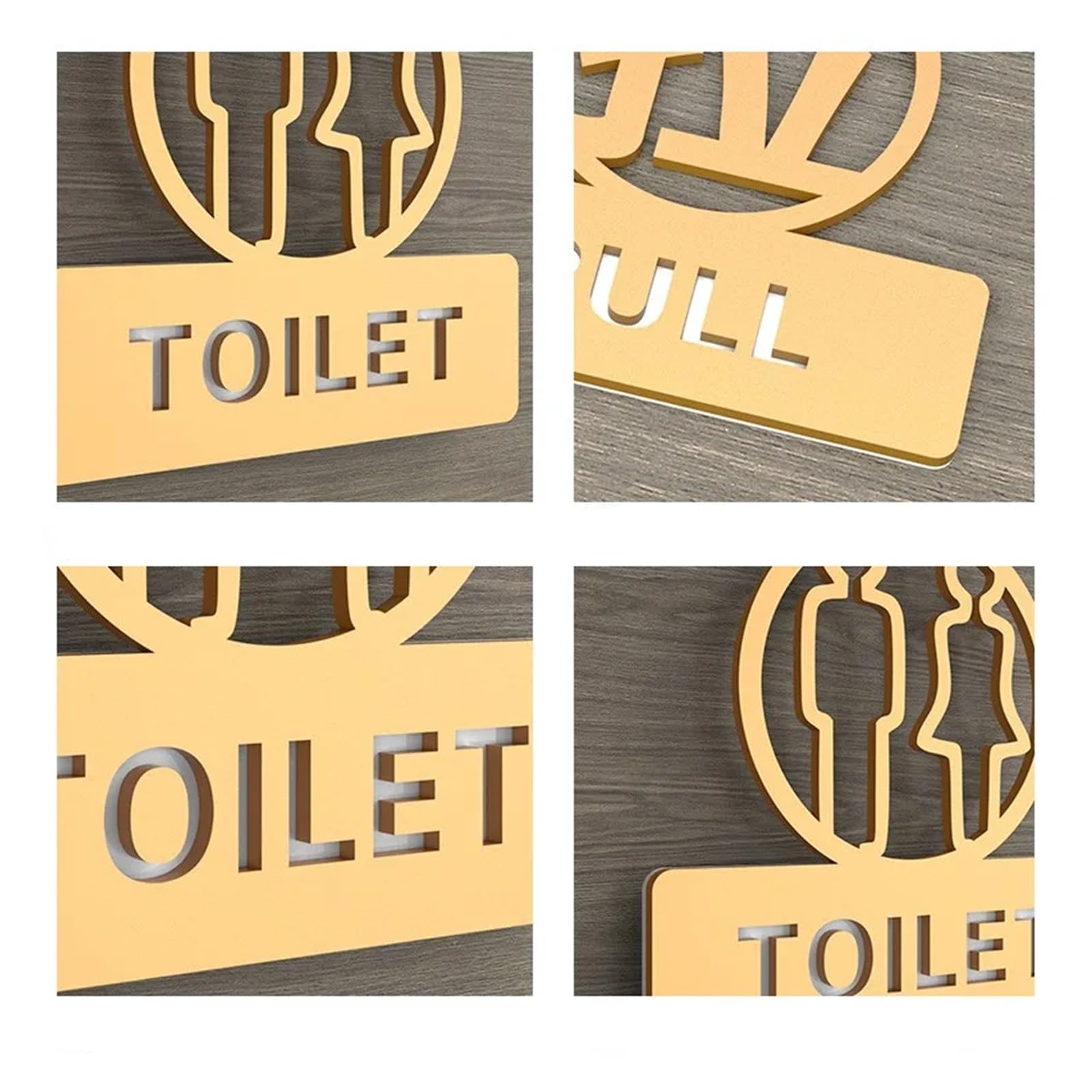 Plaque WC Acrylique Creux créatif Salle de Bain signalisation Toilettes mâle et Femelle Toilette signalisation WC Haut de Gamme Club hôtel Porte coulissante Autocollant Signe(7,20x20cm)