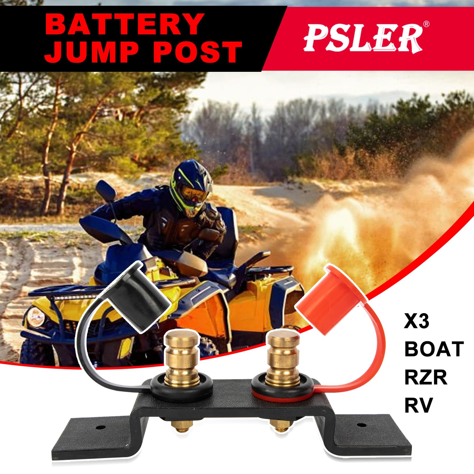 PSLER Batteria Jump Post Ponticelli Ricaricabili Kit Telecomando per UTV ATV Auto Camion Marine RV Rimorchio Tosaerba Diesel Terminale della batteria con coperchio