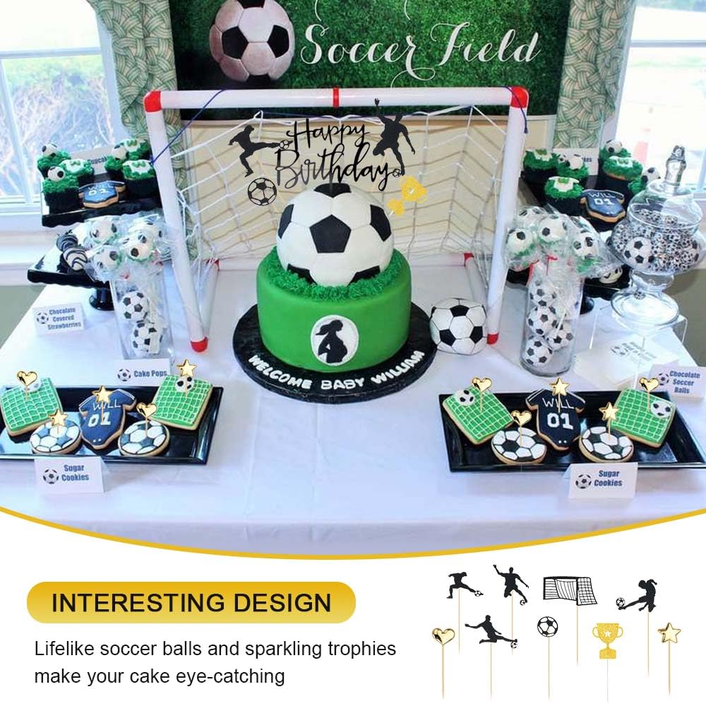 Fußball Kuchenaufsätze - Wiederverwendbare Acryl Deko Für Geburtstagstorten